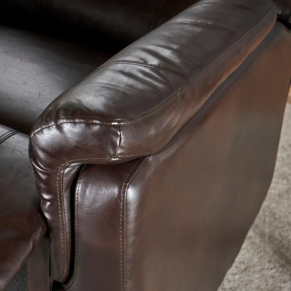 Jennette Faux Leather Swivel Gliding Recliner by Christopher Knight Home