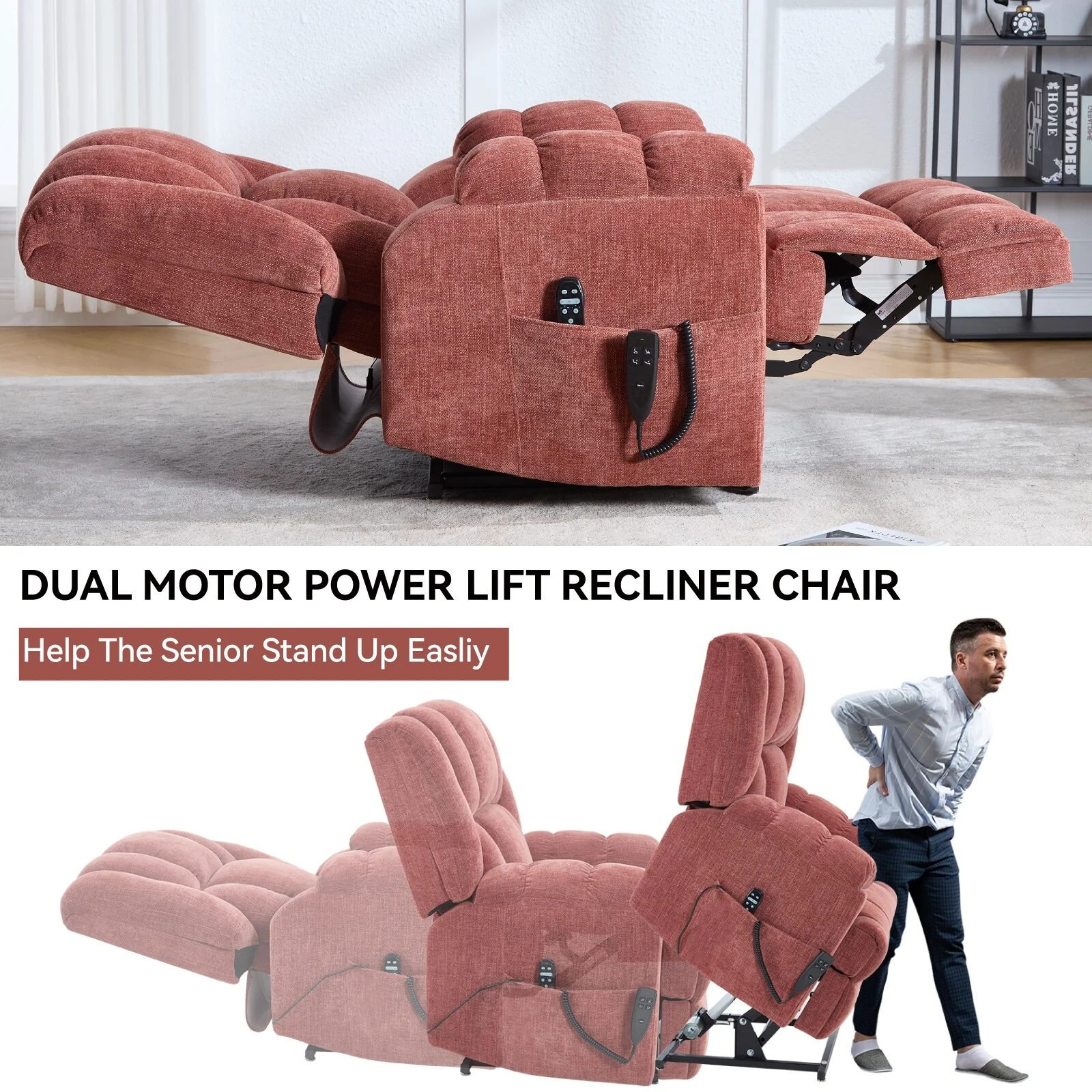 Electric Power Lift Recliners with Power-Remote