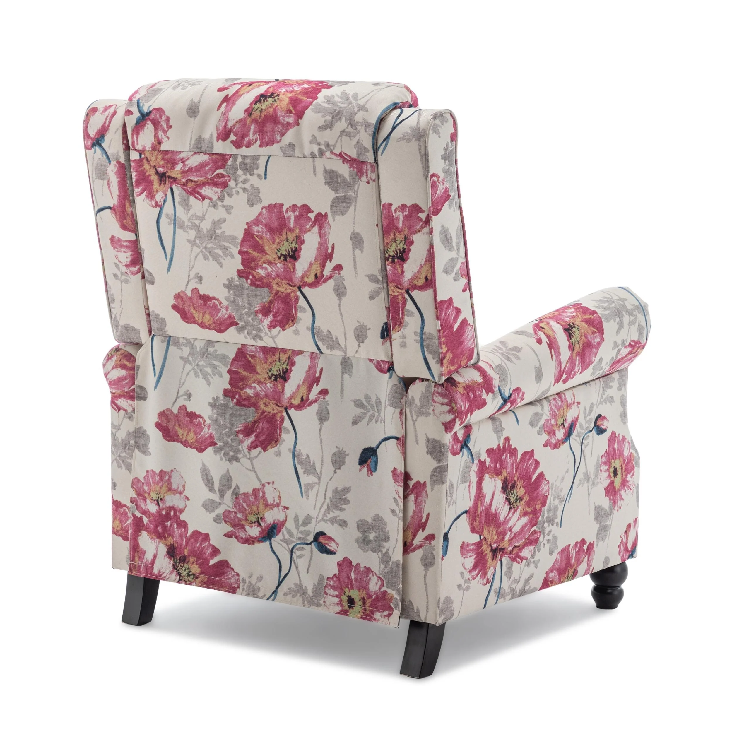 Mid-Century Nailhead PU Leather Linen Recliner