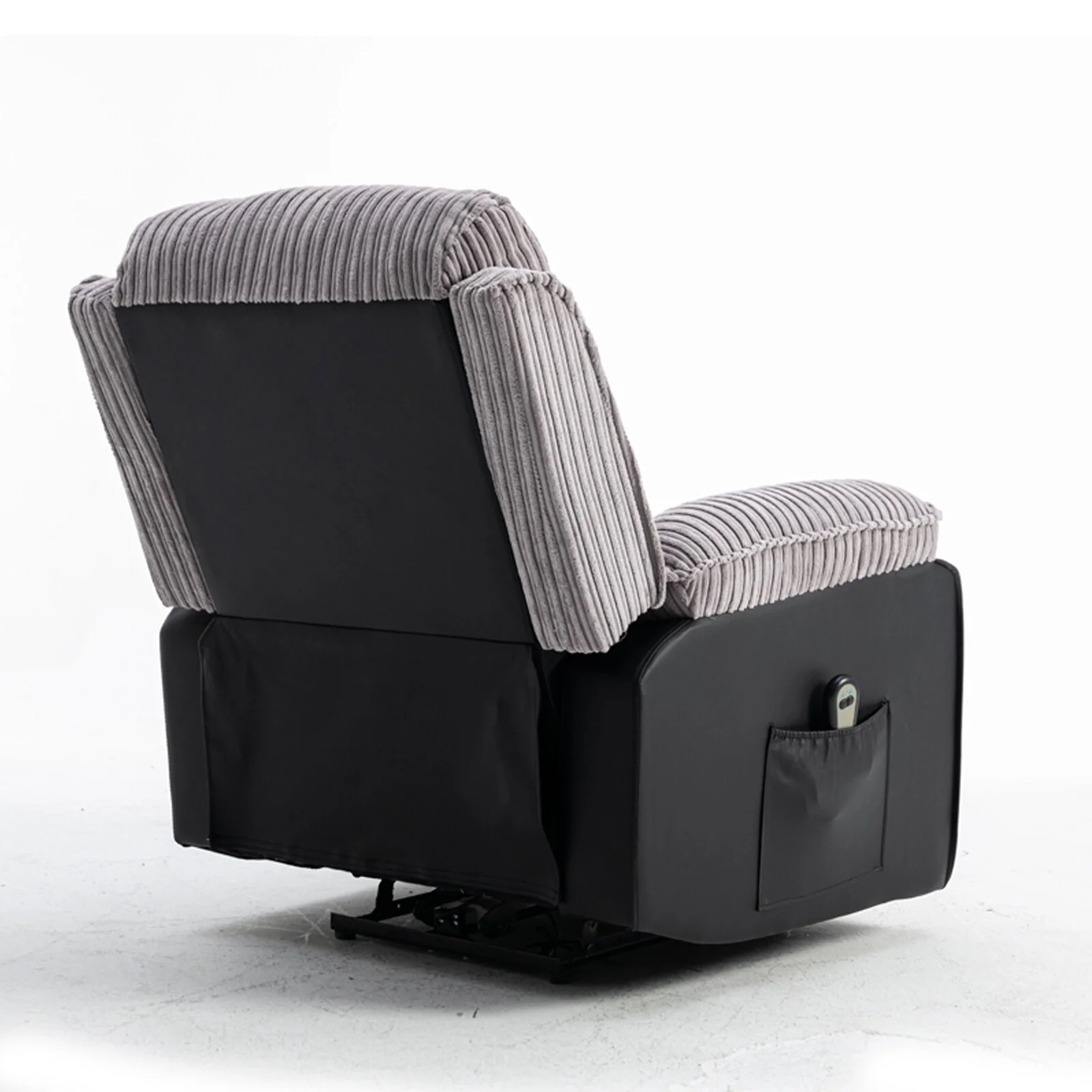 Grey Adjustable Fabric Recliner with Remote Control