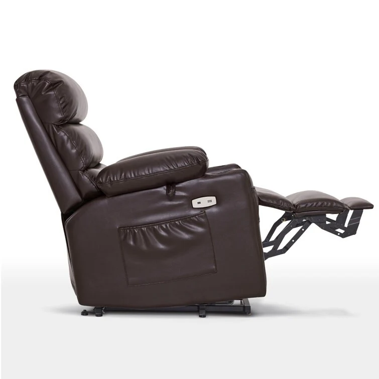 Power Recliner Lift Assit Chair with Vibration Massage and Heat, Faux Leather, 350 lbs