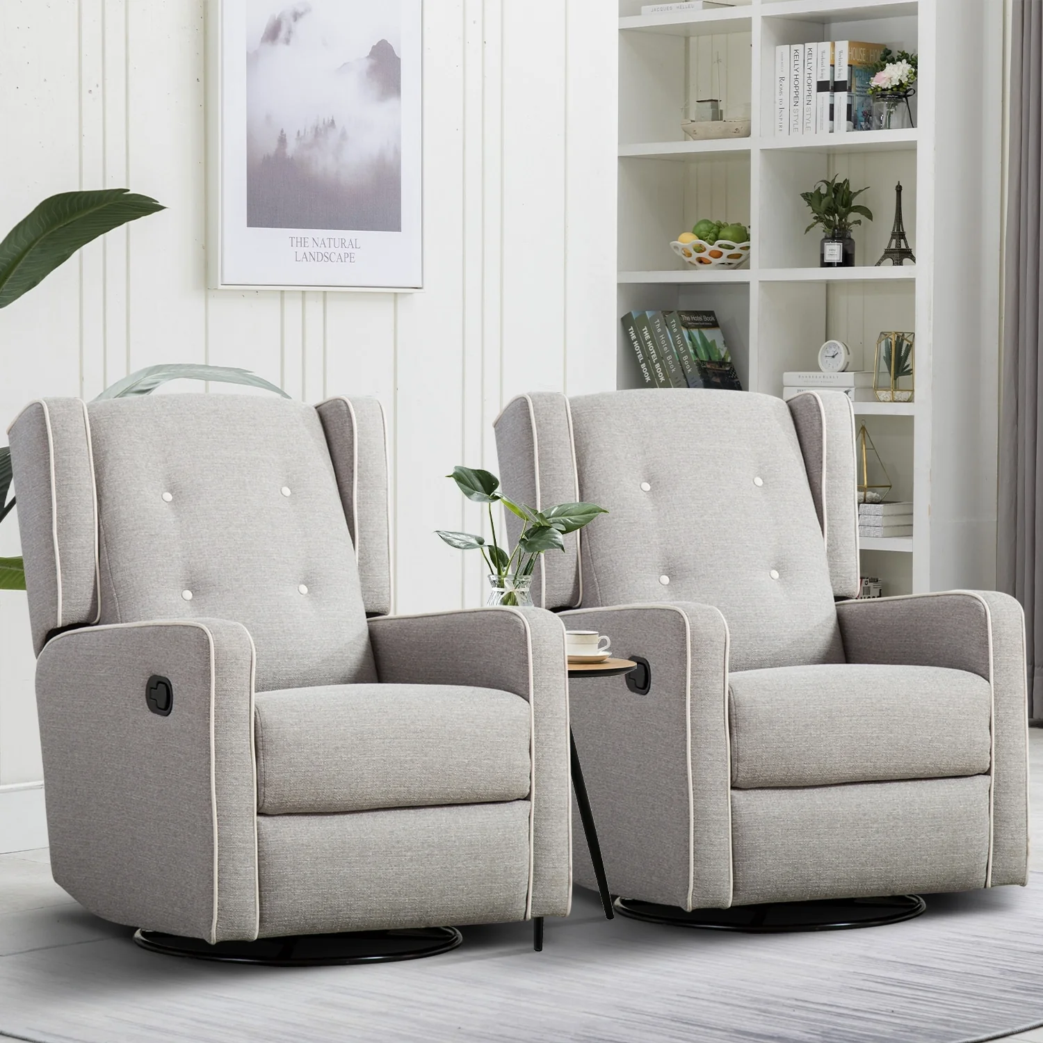 Racing Swivel Rocker Recliner Chair Single Seat Set of two