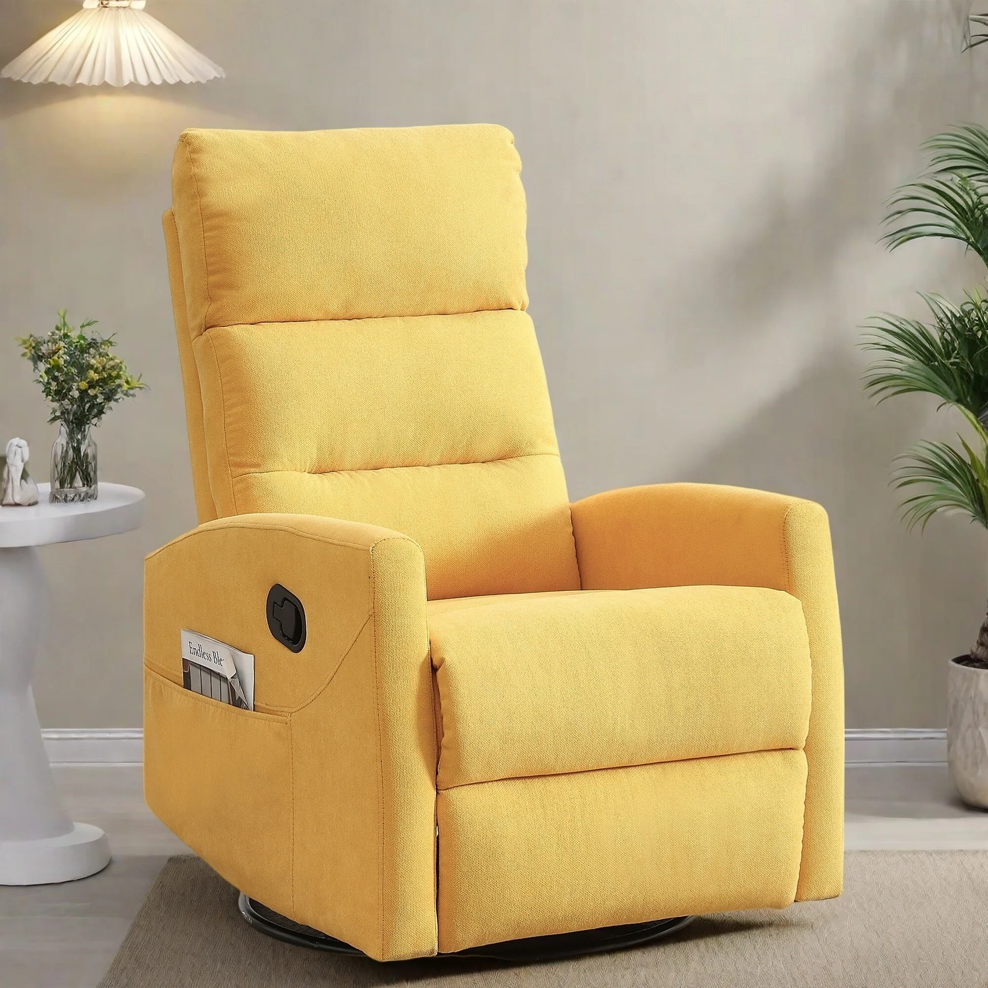 Swivel Rocking Recliner Chair with 155�� Recline and Tool-Free Assembly