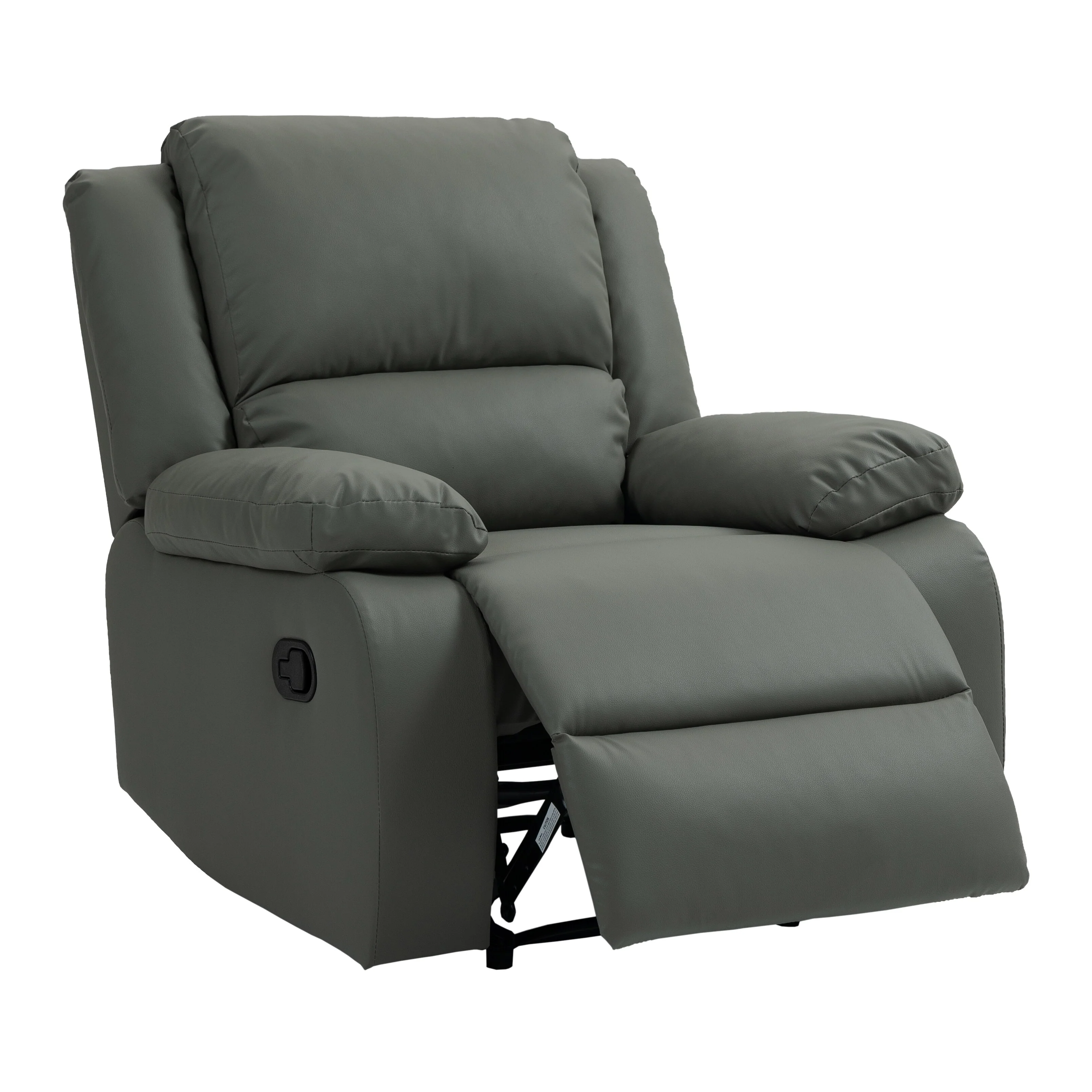 Vegan Leather Upholstered Push Back Manual Recliner Chair