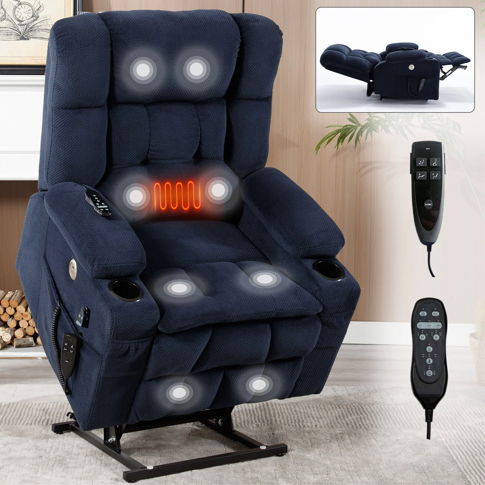 Chenille Power Lift Recliner Chair