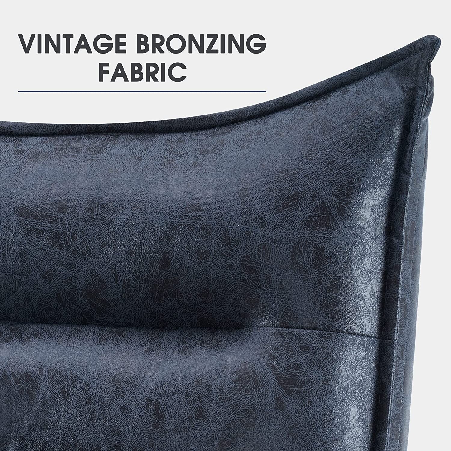 MCombo Modern Chair with Ottoman, Bronzing Fabric Upholstered Leisure Chairs