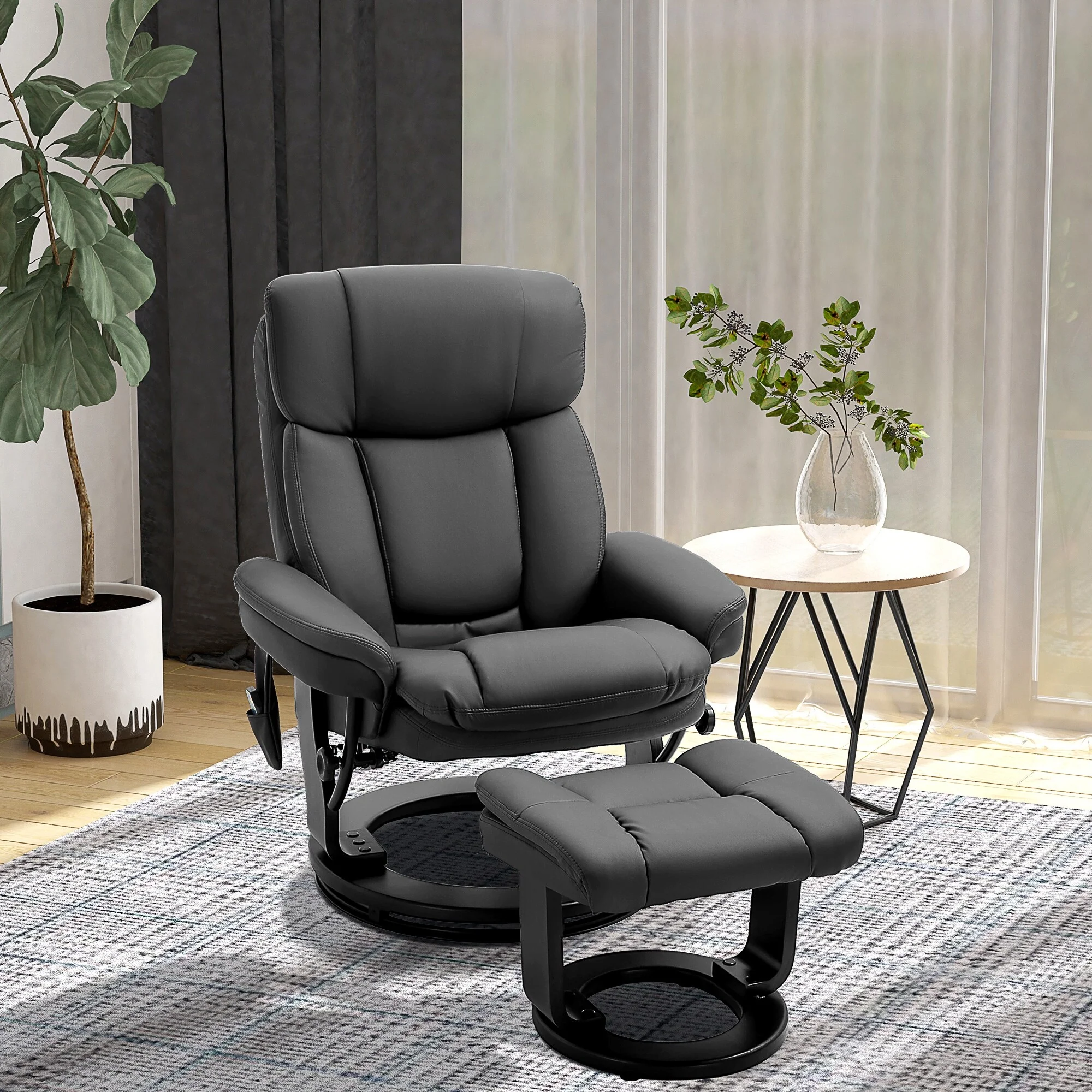 Massage Recliner Chair with Ottoman 10 Point Vibration