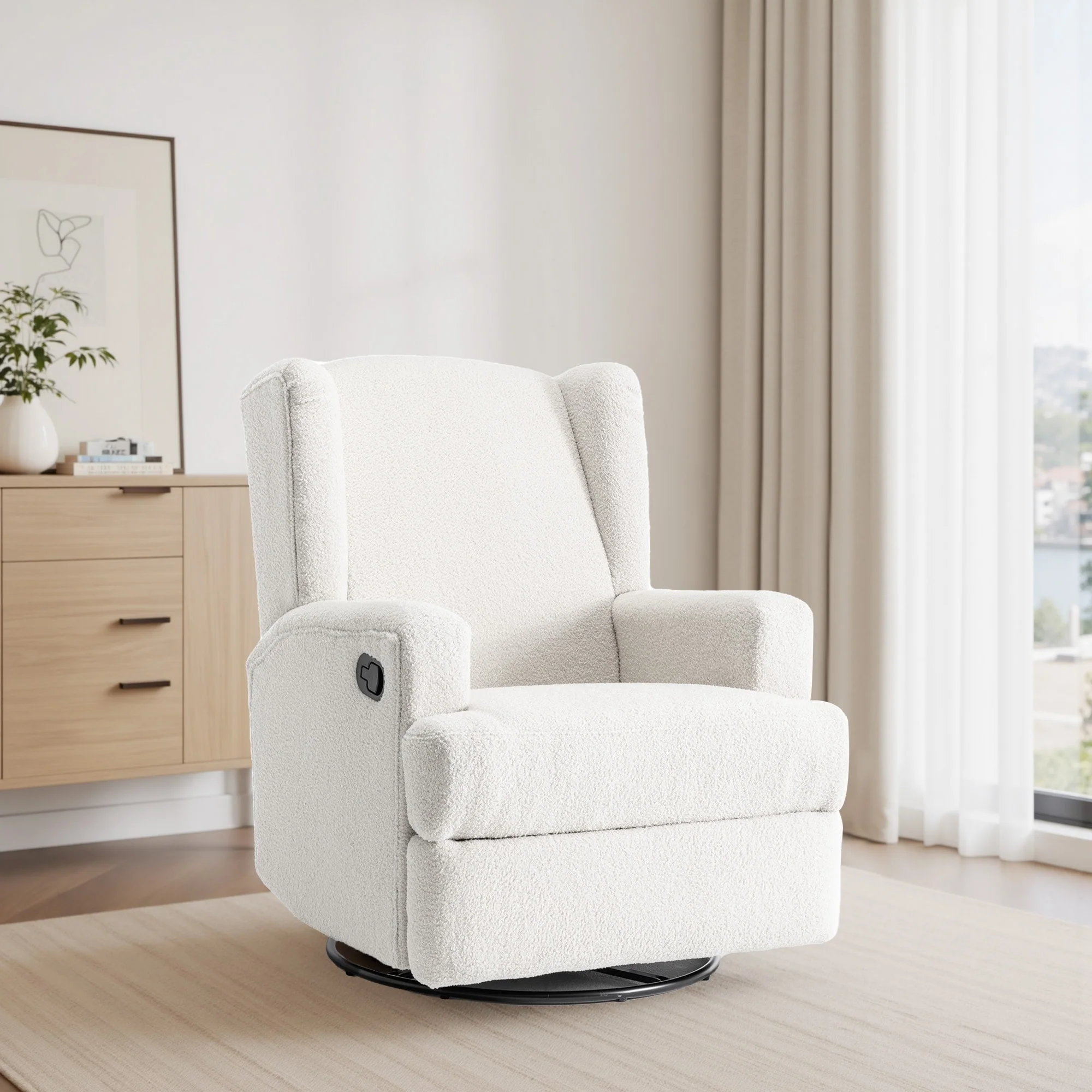 Swivel Wingback Glider Rocker Nursery Recliner Chair