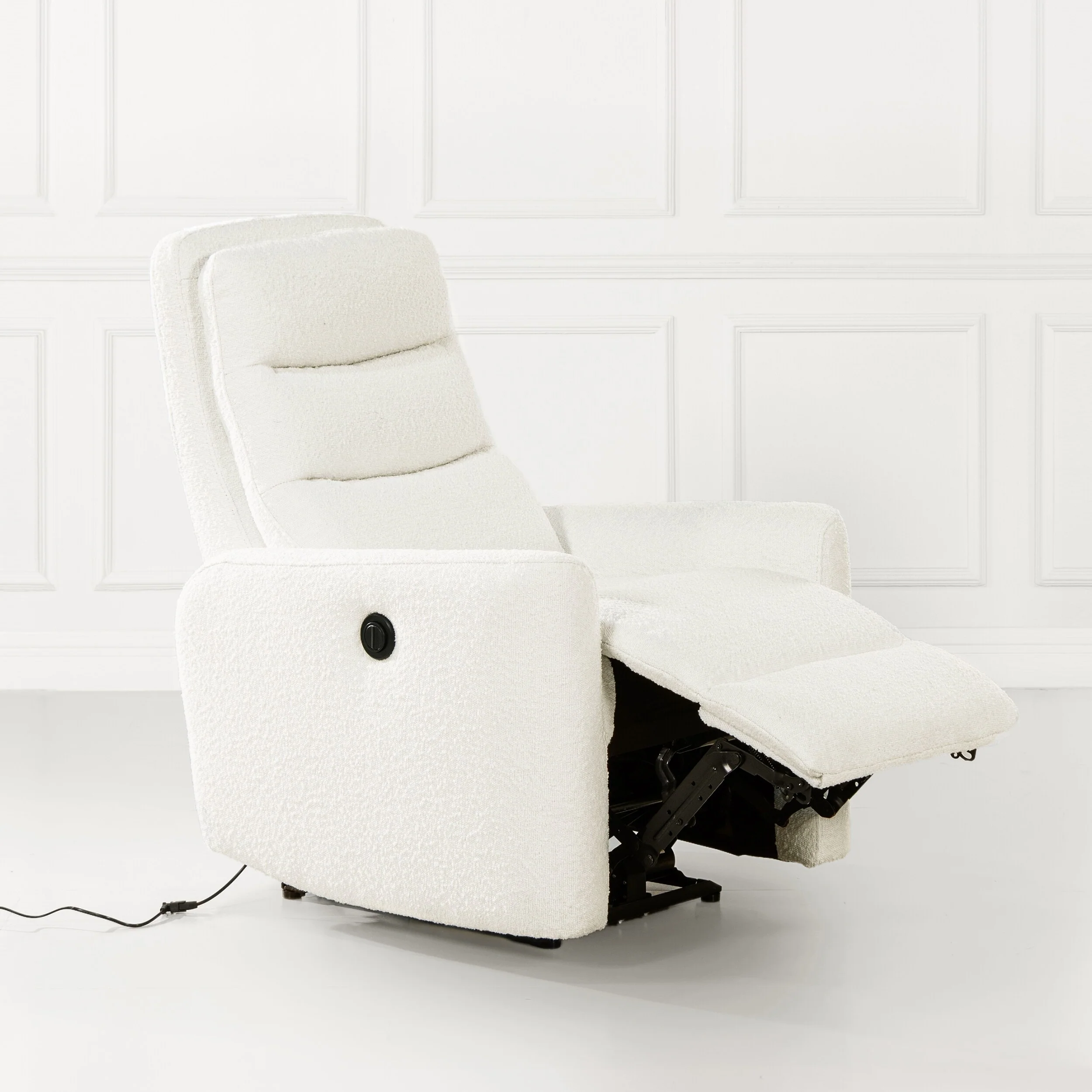 Bloomy 35.5 Boucle Upholstered High-Back Power Recliner Motion Chair
