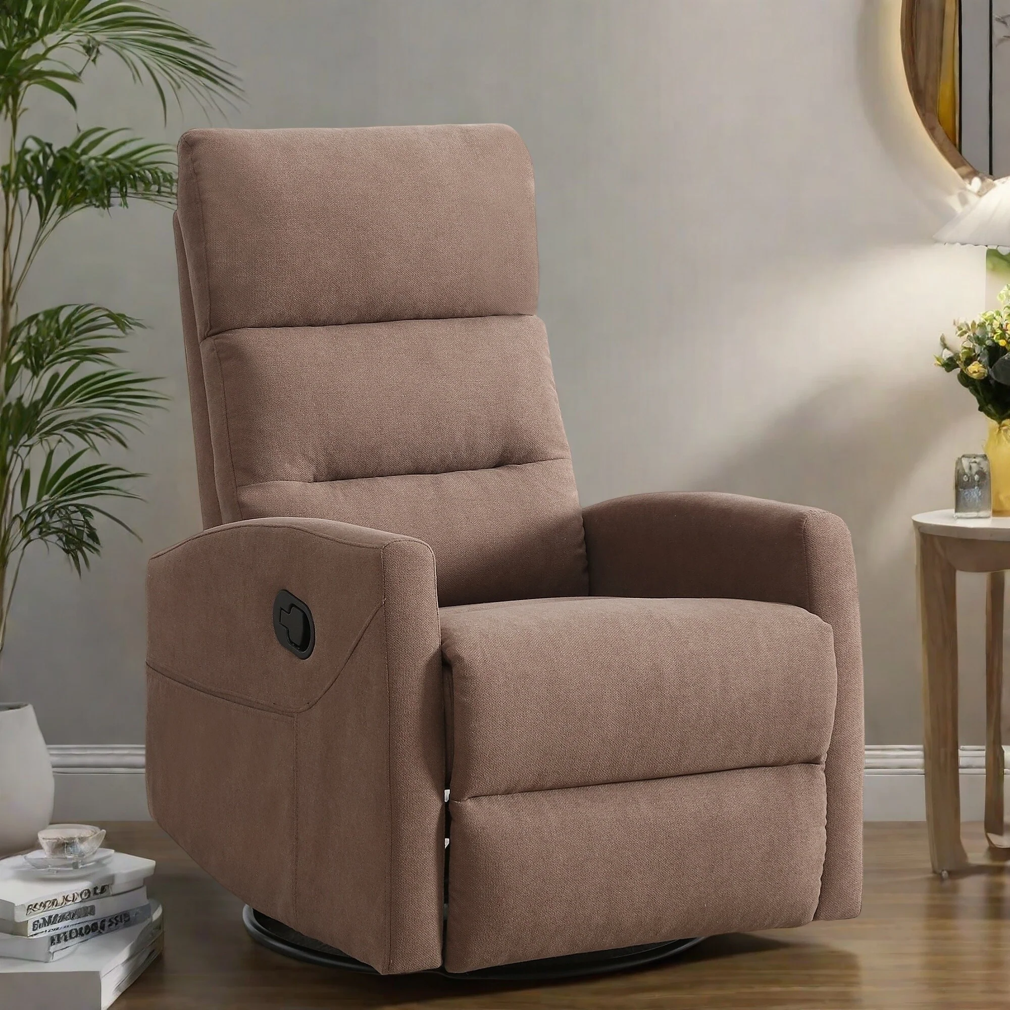 Swivel Rocking Recliner Chair with 155�� Recline and Tool-Free Assembly