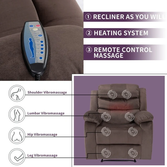 Cushioned Massage Chair with Heating Function