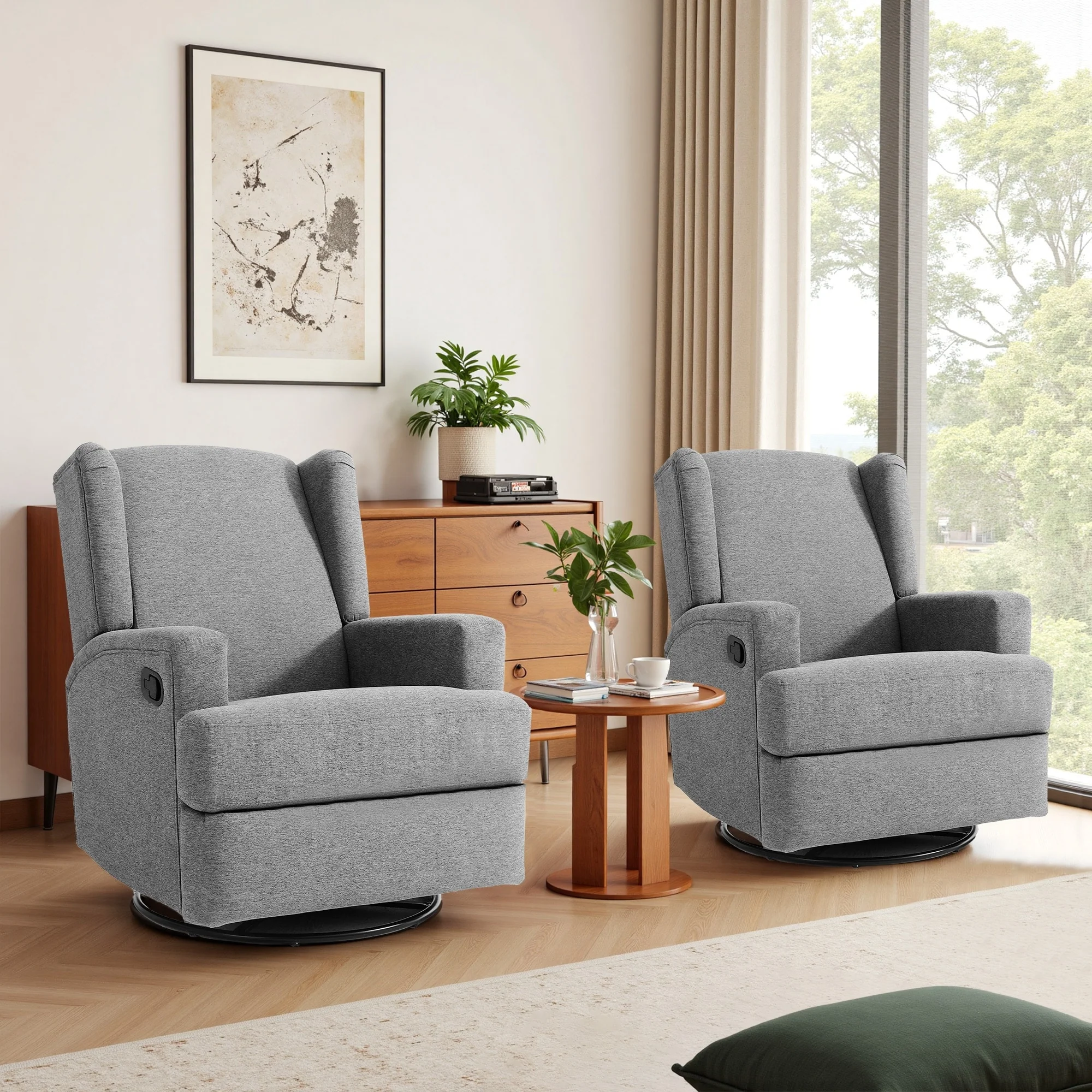 Swivel Glider Rocker Nursery Recliner Chair set of 2