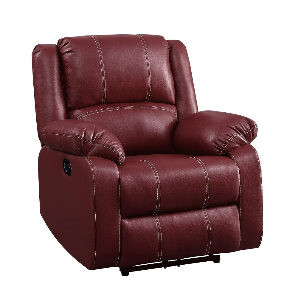 Red Synthetic Leather Motion Rocker Recliner