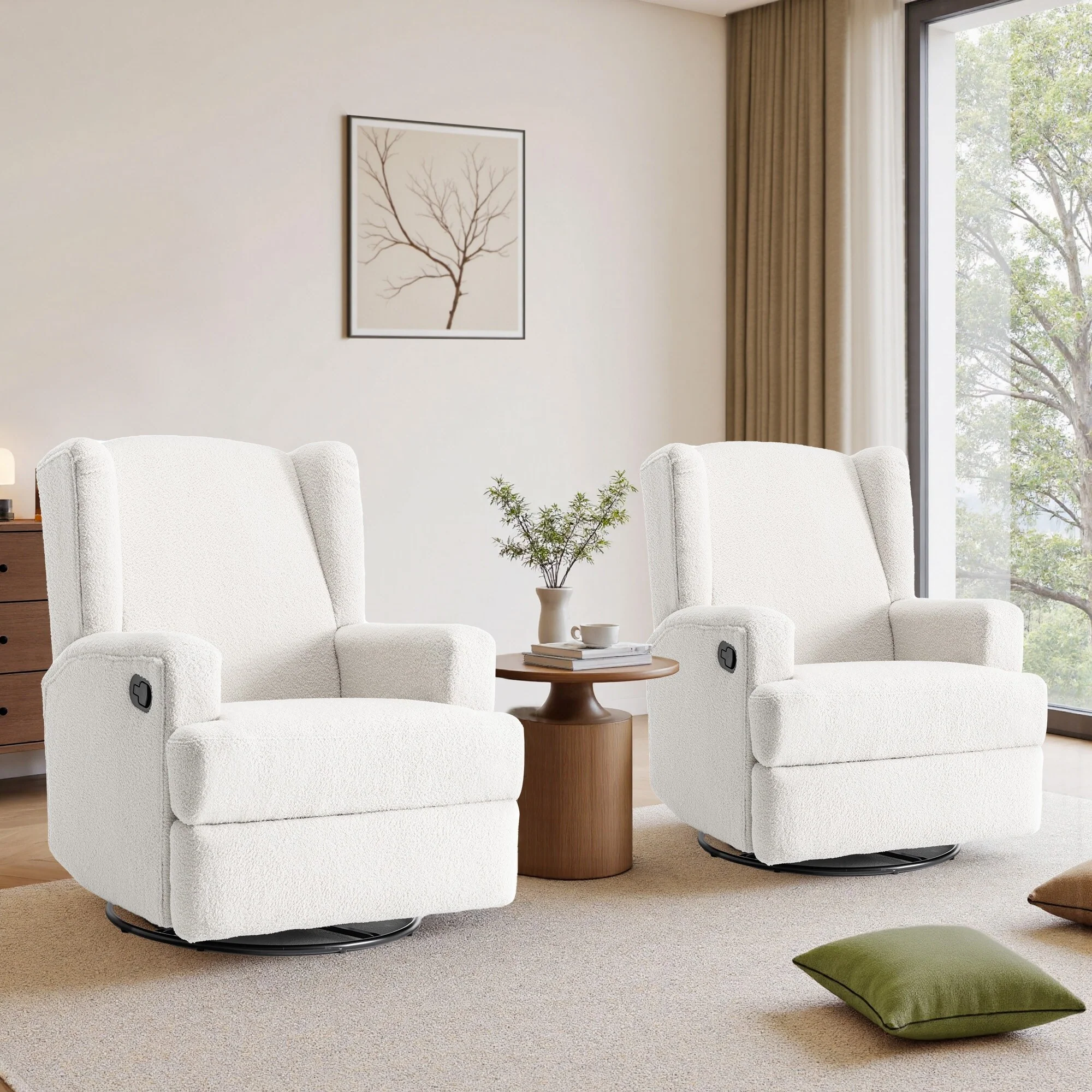 31'' W Manual Glider Swivel Glider Rocker Recliner Nursery Set of 2