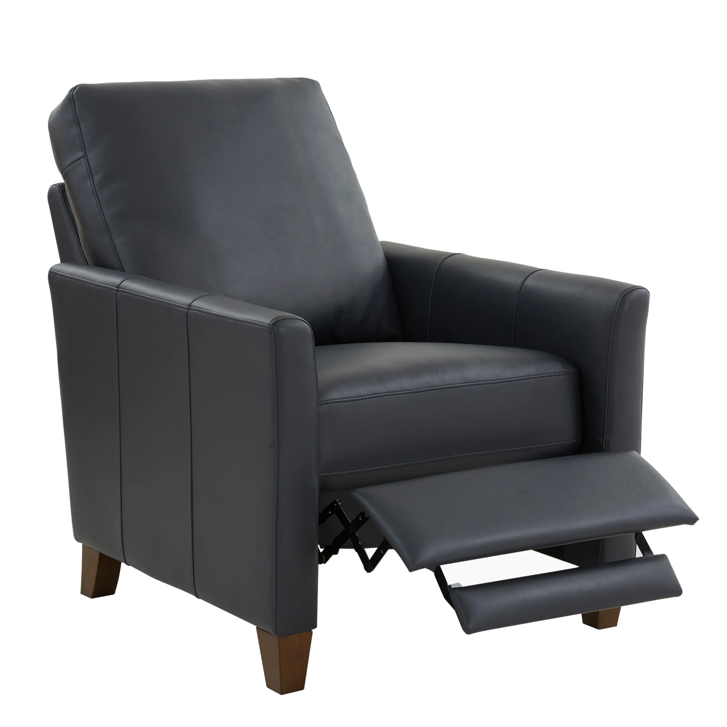 Pablo Midnight Blue Faux Leather Modern Recliner