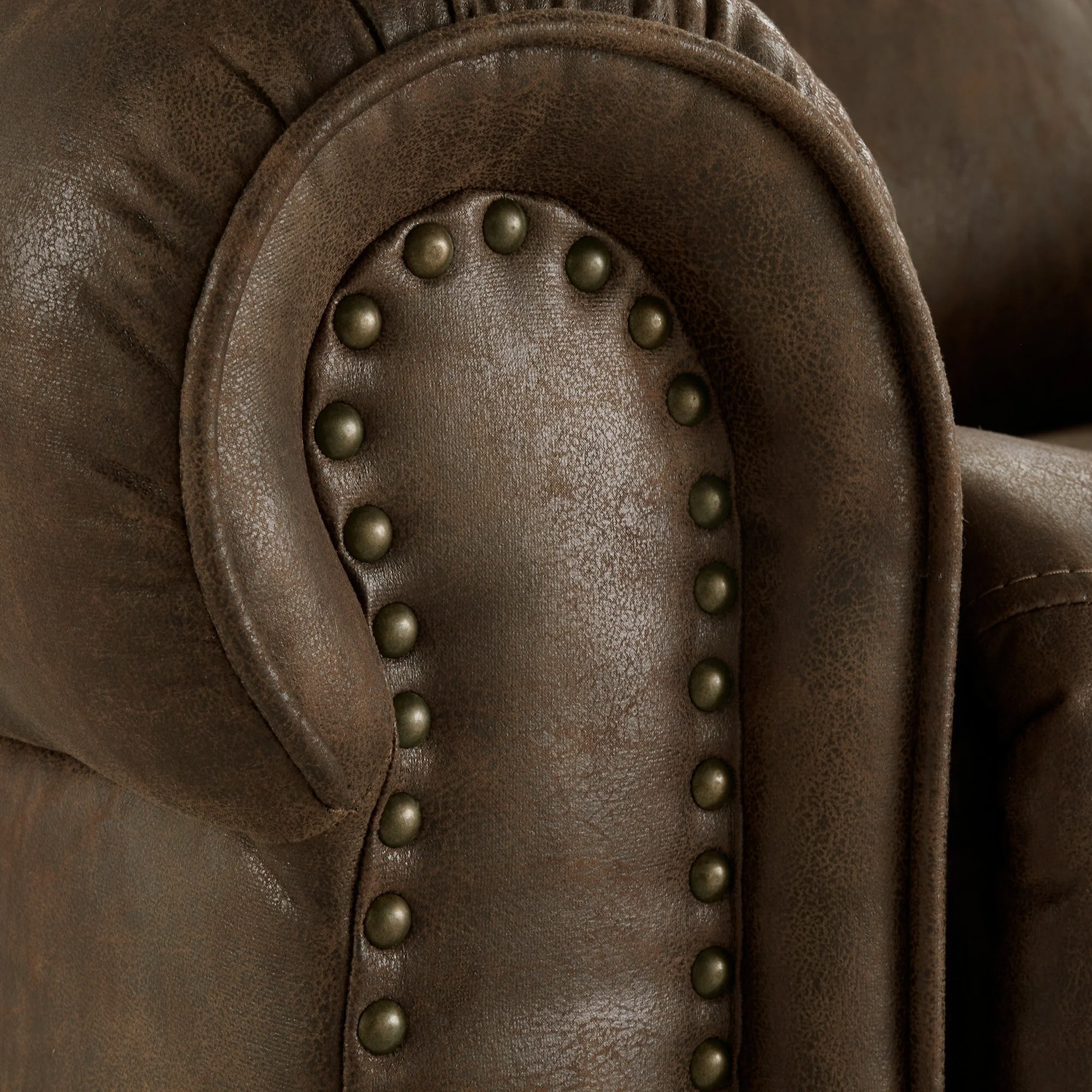 Monroe Polished Microfiber Nailhead Swivel Glider Recliner by iNSPIRE Q Classic