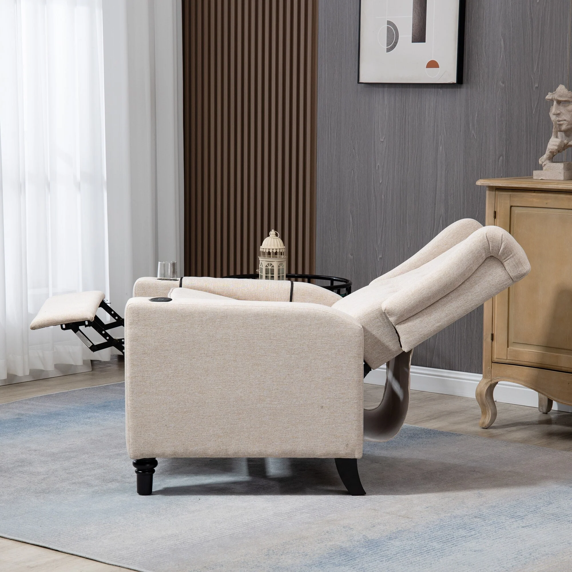 Recliner Chair with Button Tufted Back