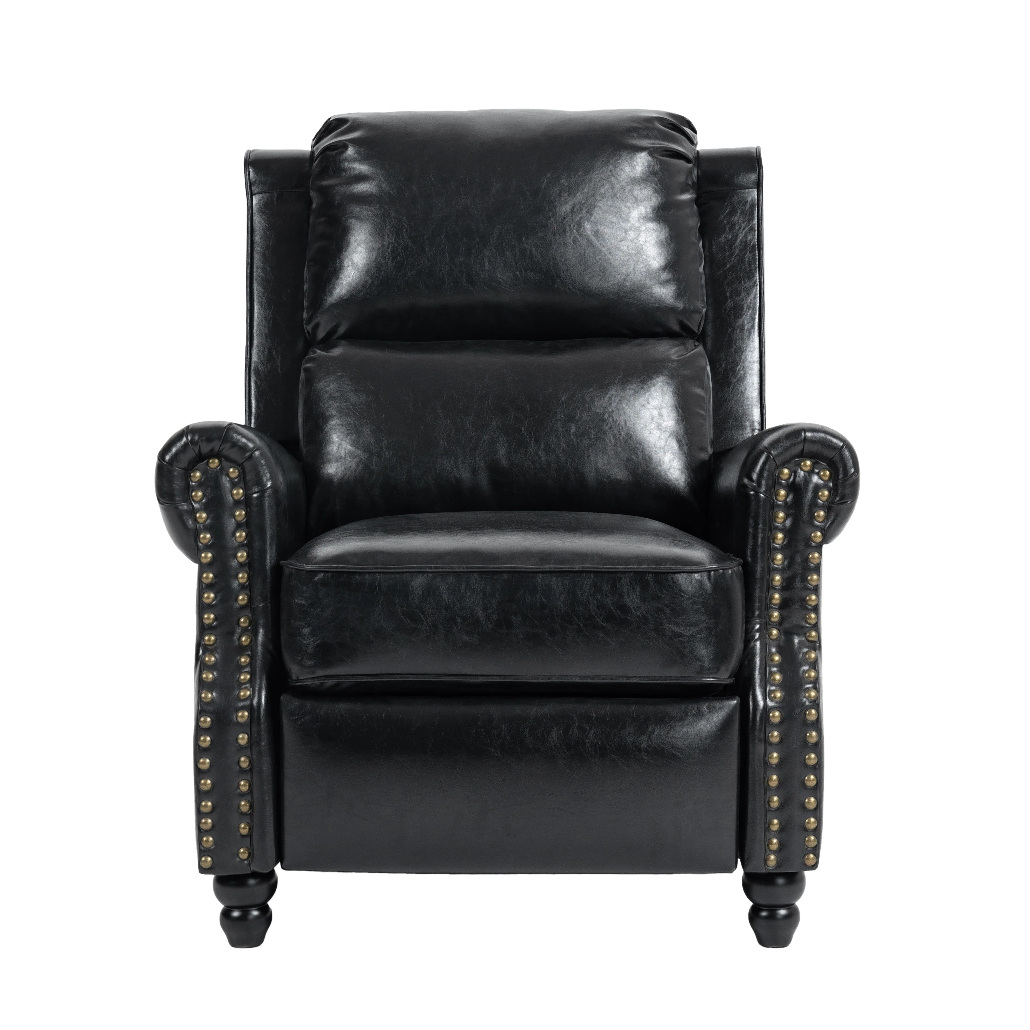 2 Set Manual Pushback Recliner Chair with Nailhead Trim