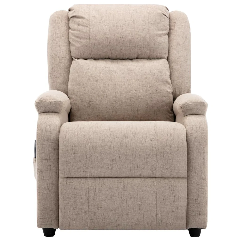 vidaXL Massage Chair Cream Fabric - 71 x 92 x 96 cm