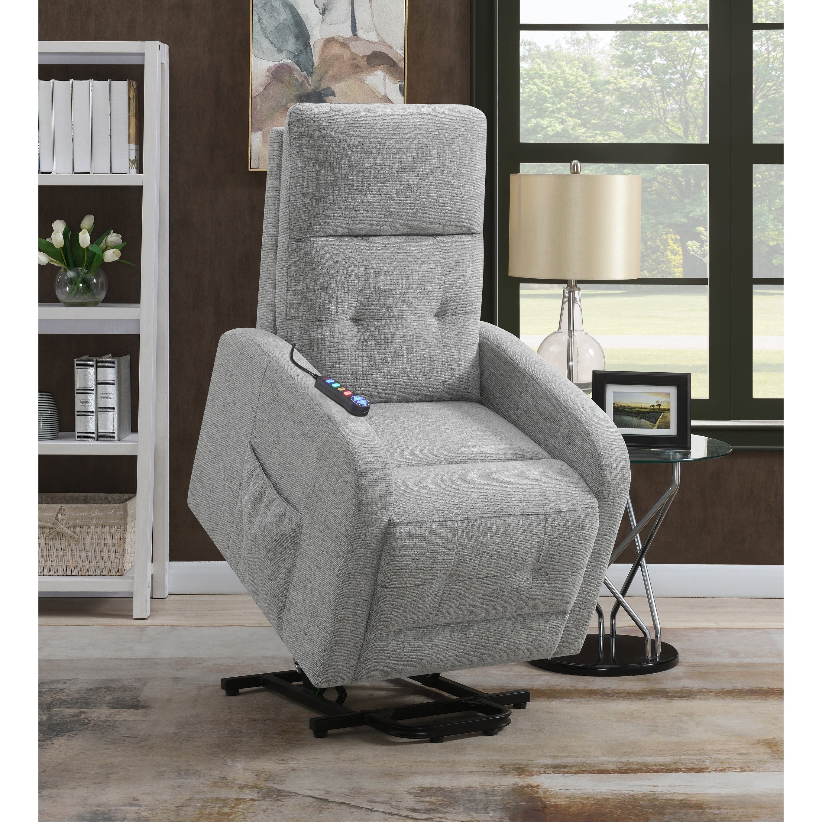 Lyle Upholstered Tufted Power Lift Recliner