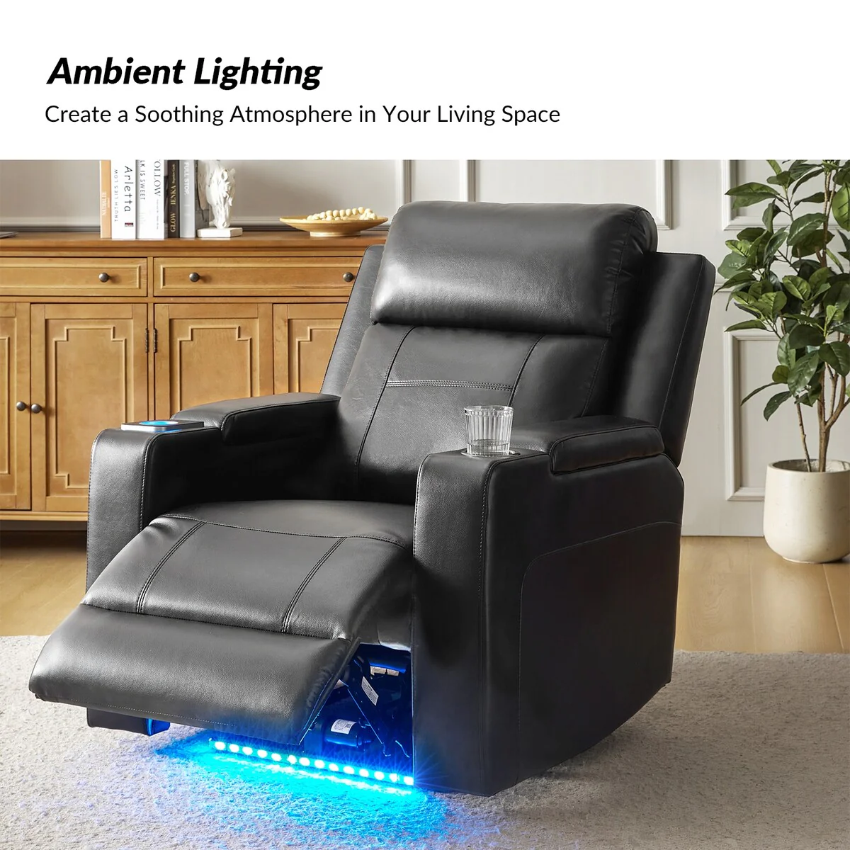 Marion Classic 35.5 Wide Power Recliner with Cup Holder by HULALA HOME