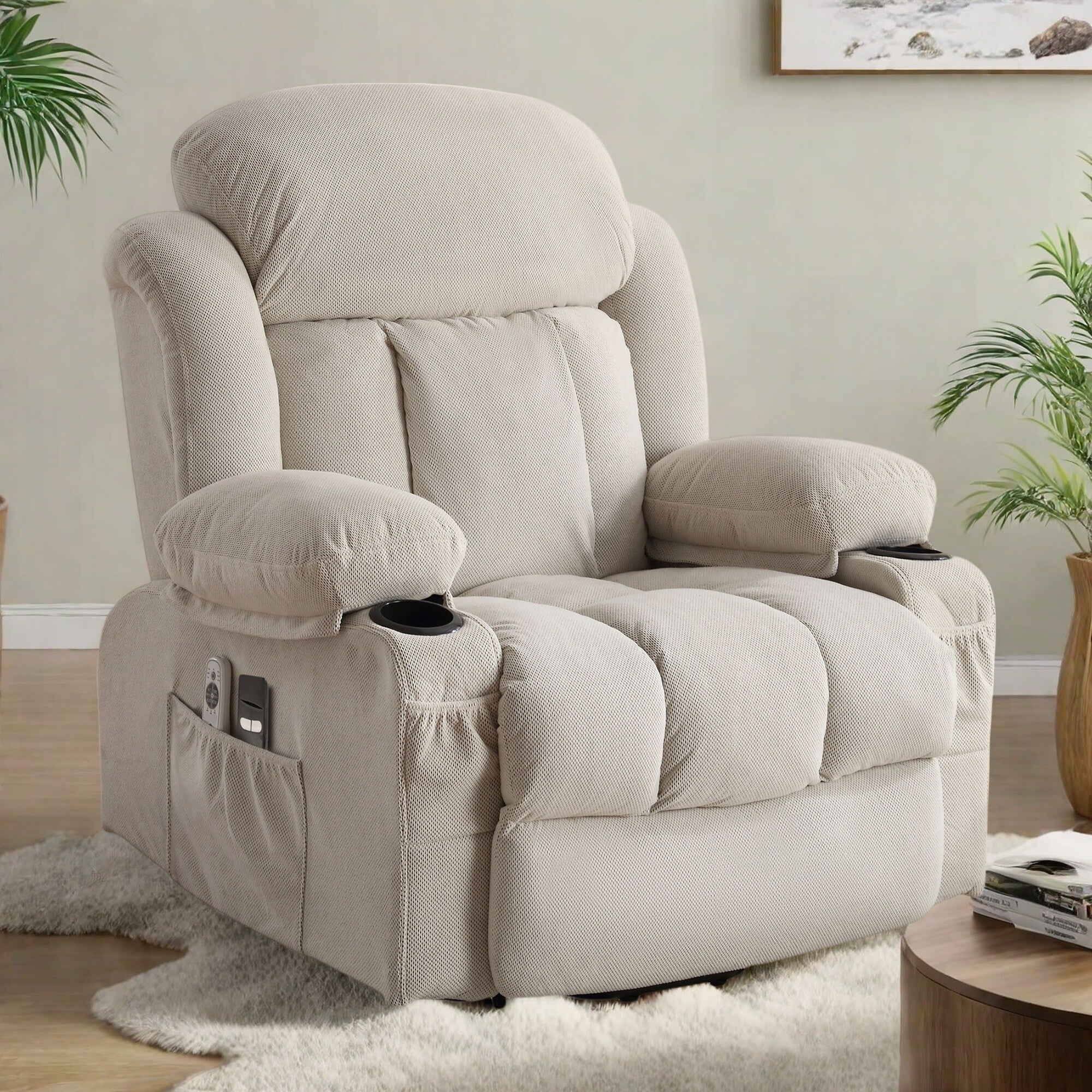 Power Lift Recliner Chair with Massage and Heat for , Electric Lift Sofa with Remote Control, USB Port