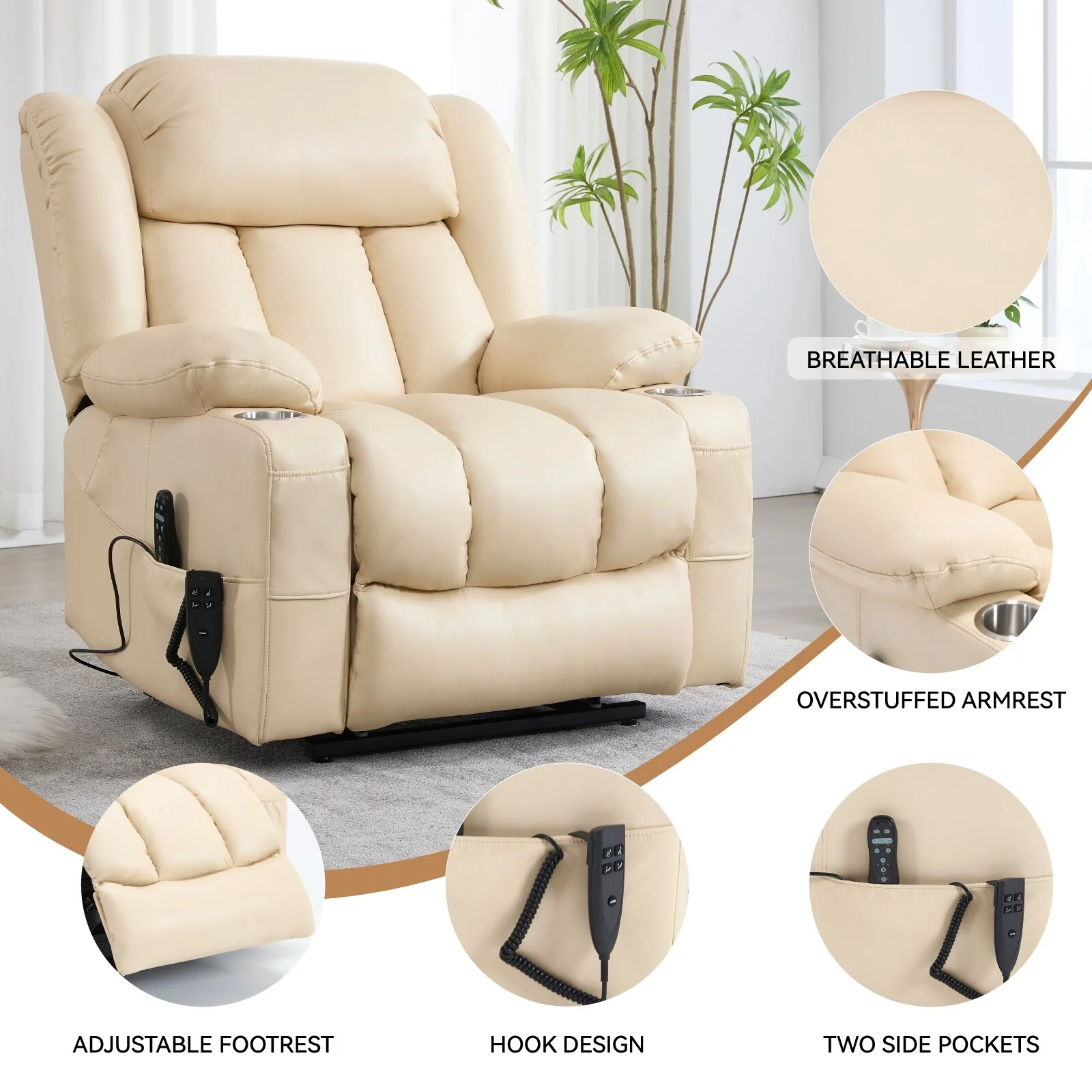 Leatheraire Power Lift Recliner Chair