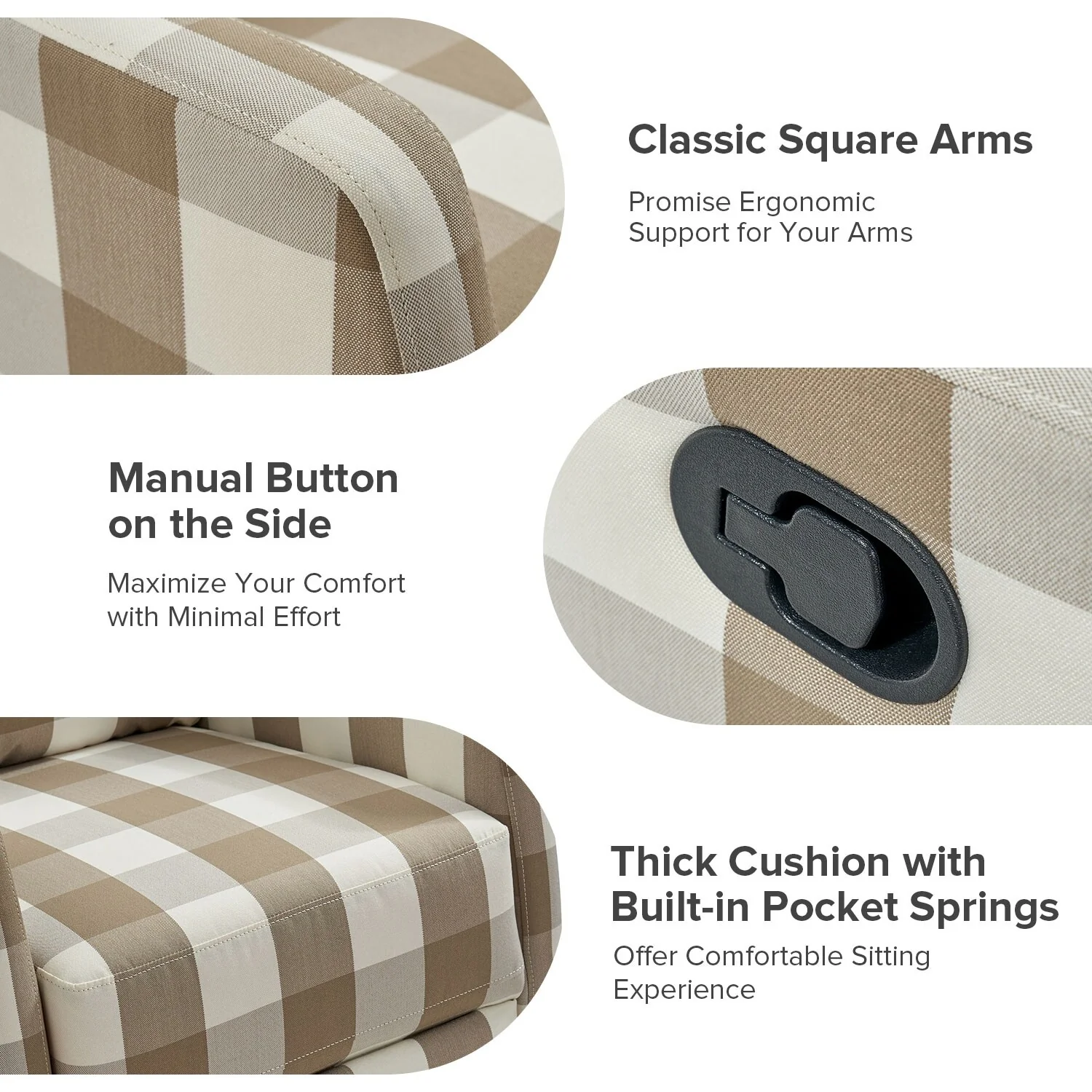 Diana Modern Polyester 360-degree Swivel Rocker Recliner by HULALA HOME