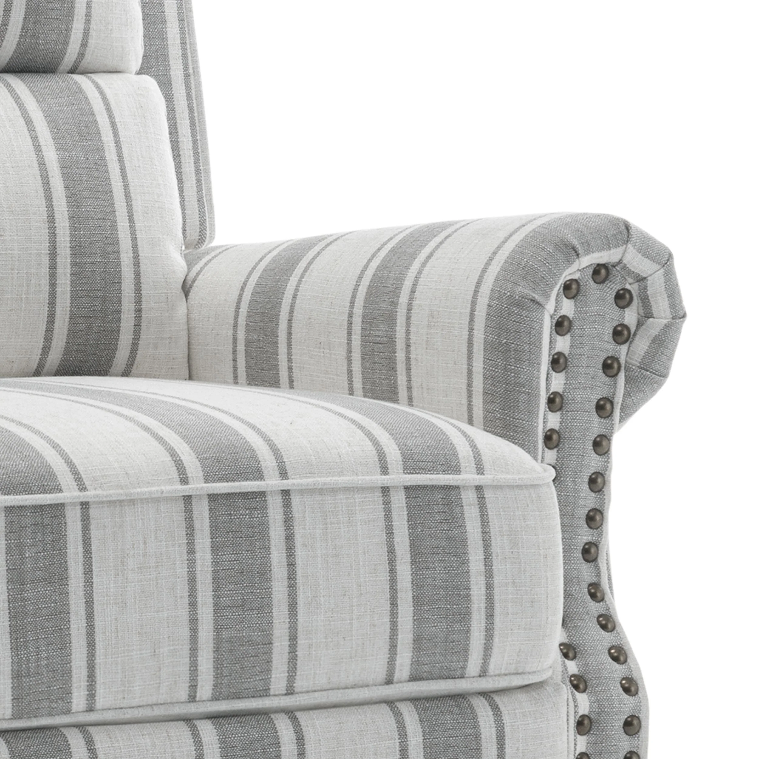 2 Set Nail-head Padded Seat Pushback Recliner Chair