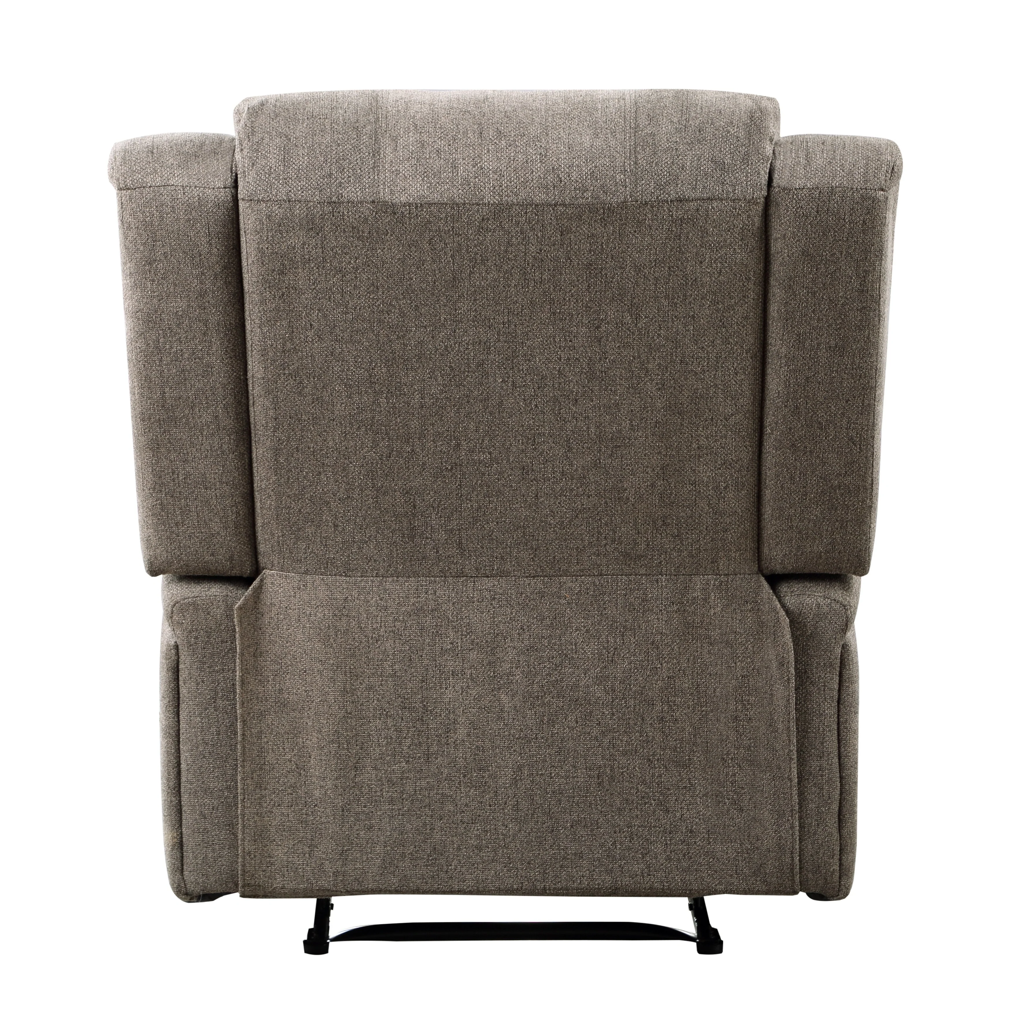 Modern Living Room Furniture 1pc Power Reclining Chair Brown Chenille Upholstery Plush Seating Solid Wood Frame