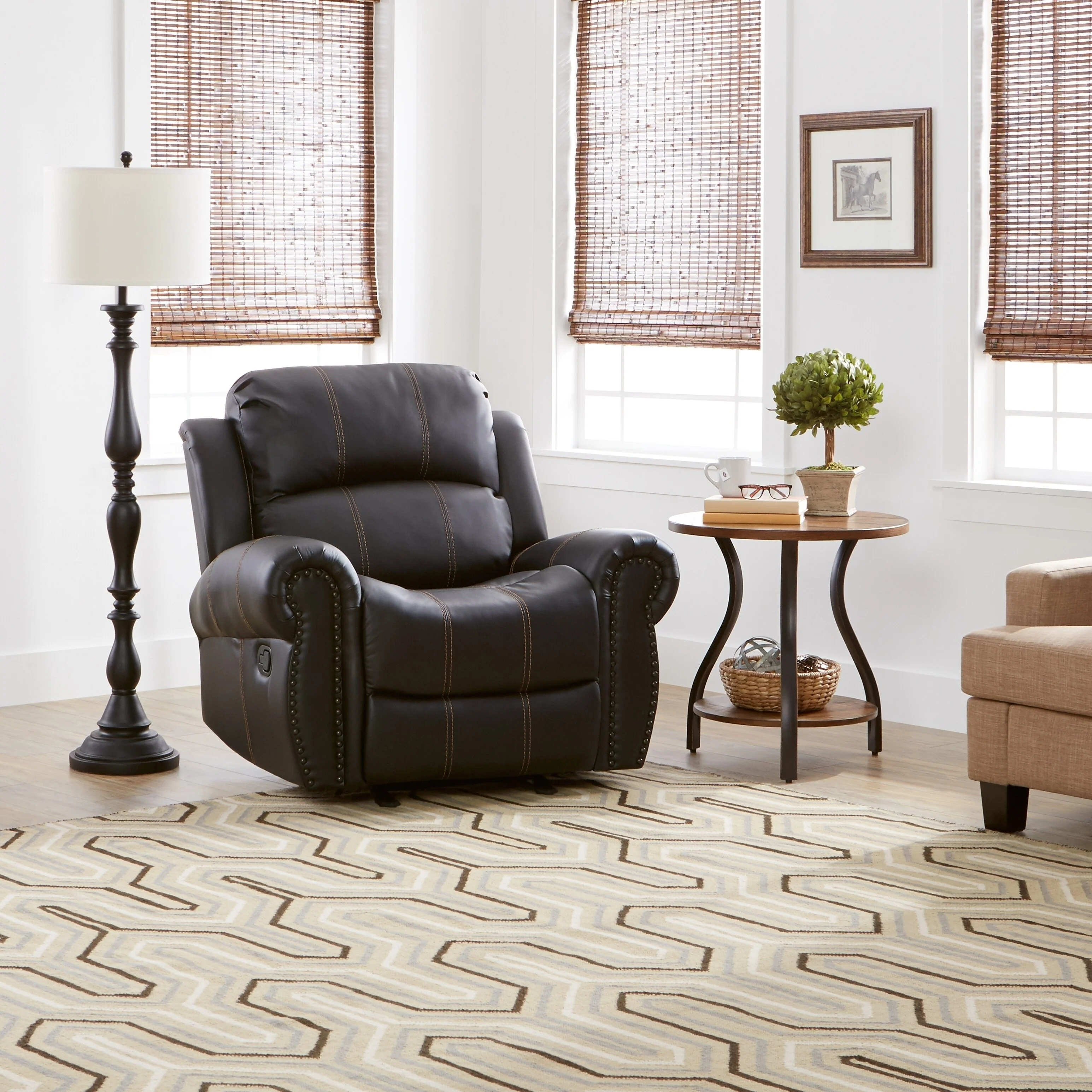 Charlie PU Leather Glider Recliner Club Chair by Christopher Knight Home