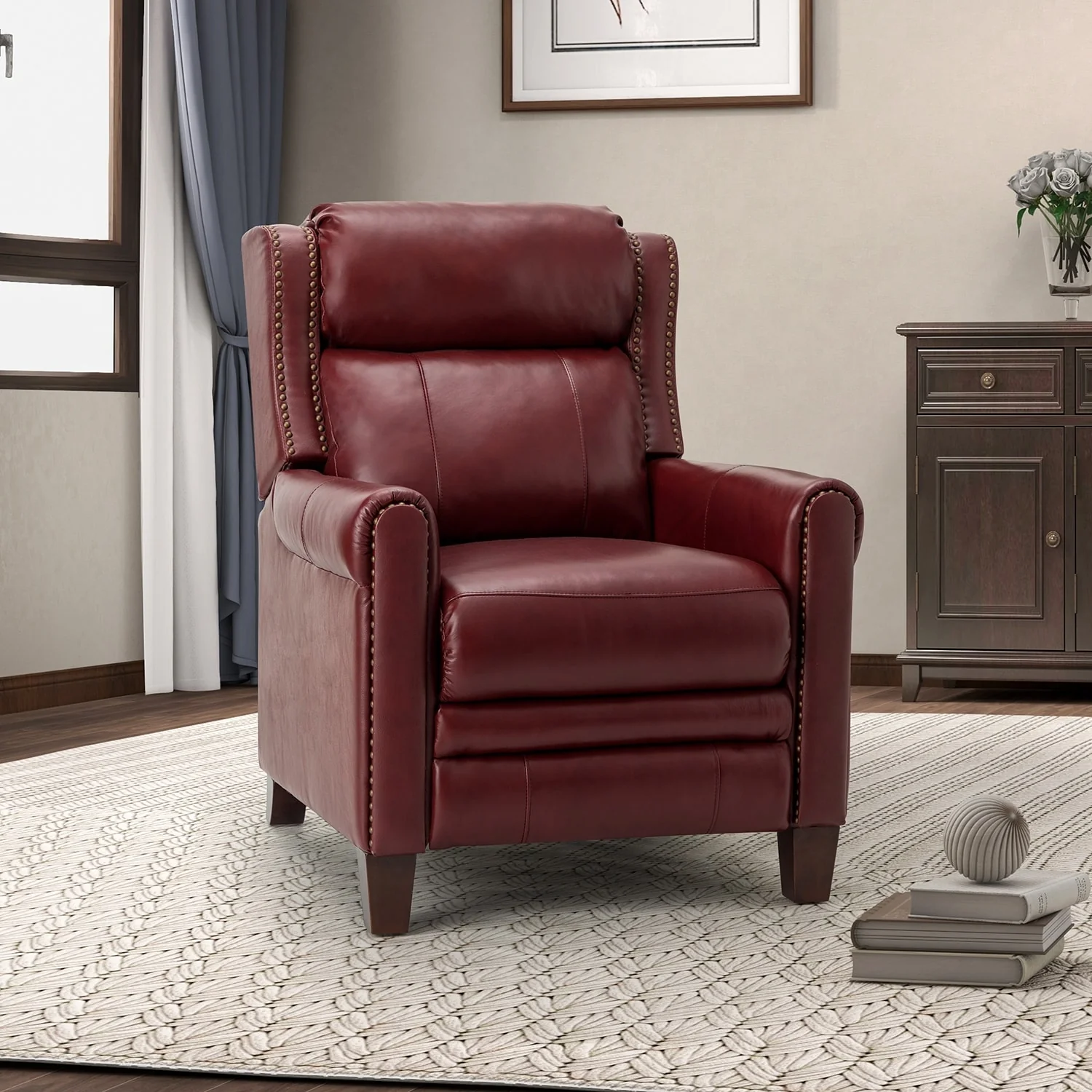 Felisa 32.48 Wide Genuine Leather Manual Recliner