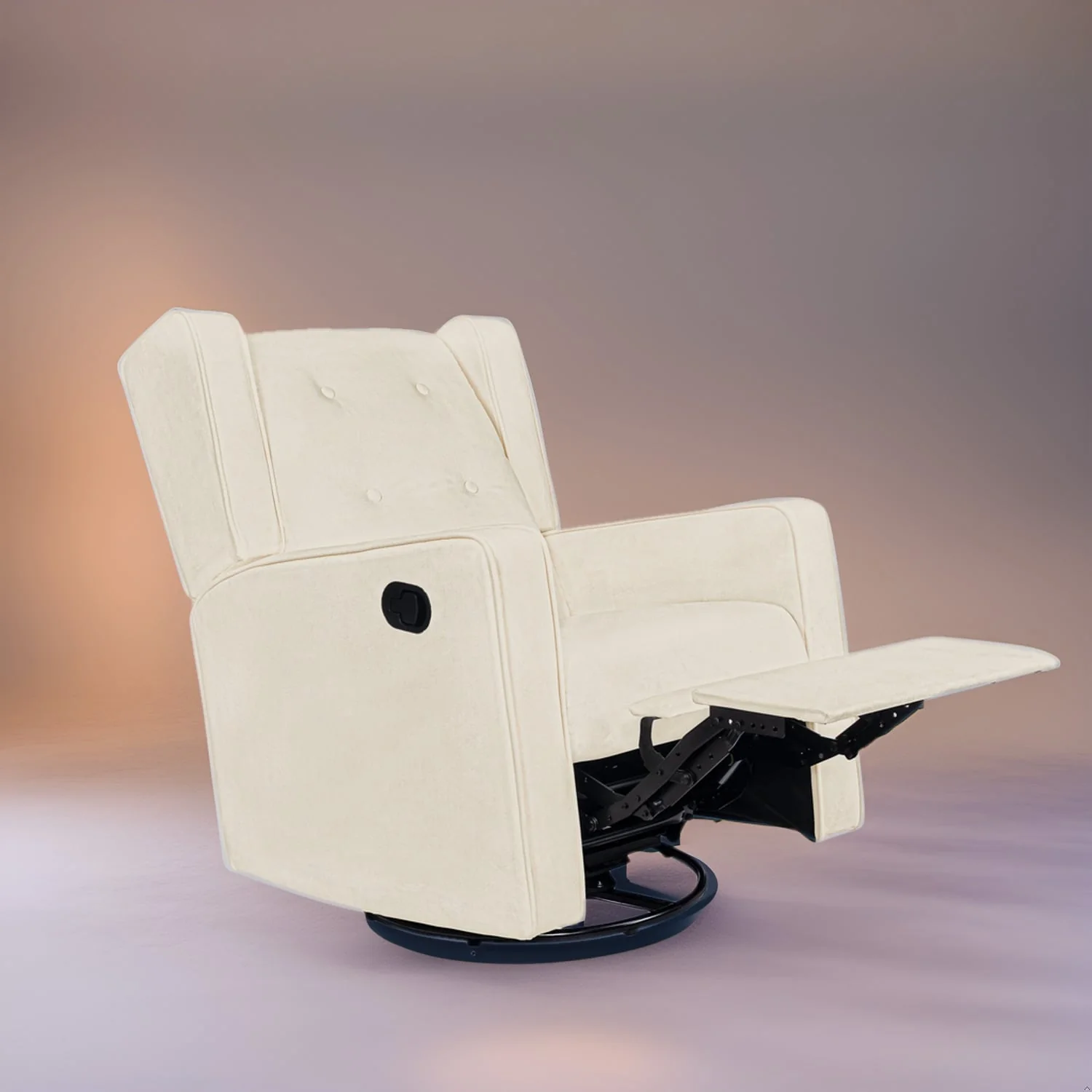 Octavia Solid Wood Microfiber Swivel Glider Rocker Recliner Chair, For Living Room, Bed Room