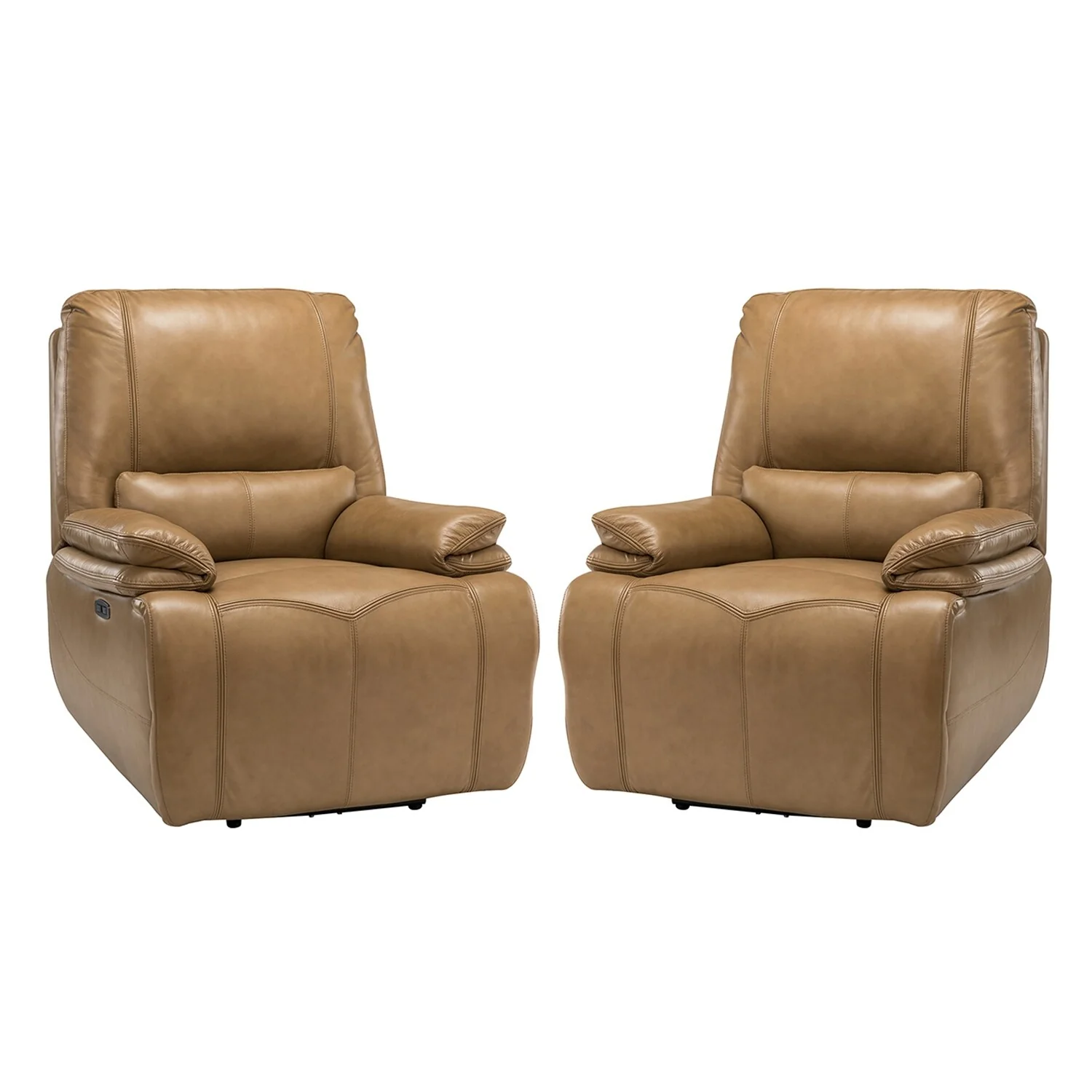 Clara Genuine Leather Power Recliner with Cushion Padded, Set of 2