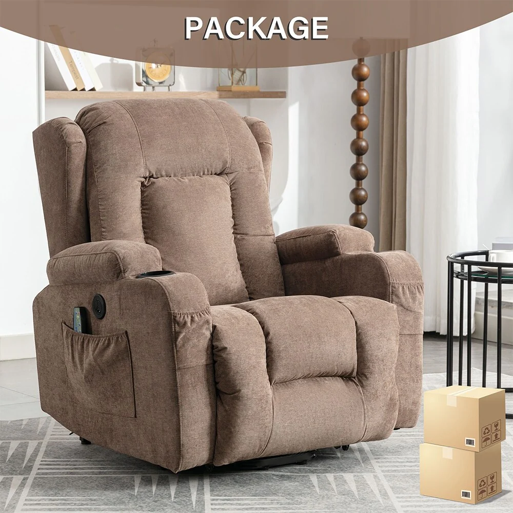 Modern Power Lift Recliner Chair w/Massage  Heat, Infinite Position