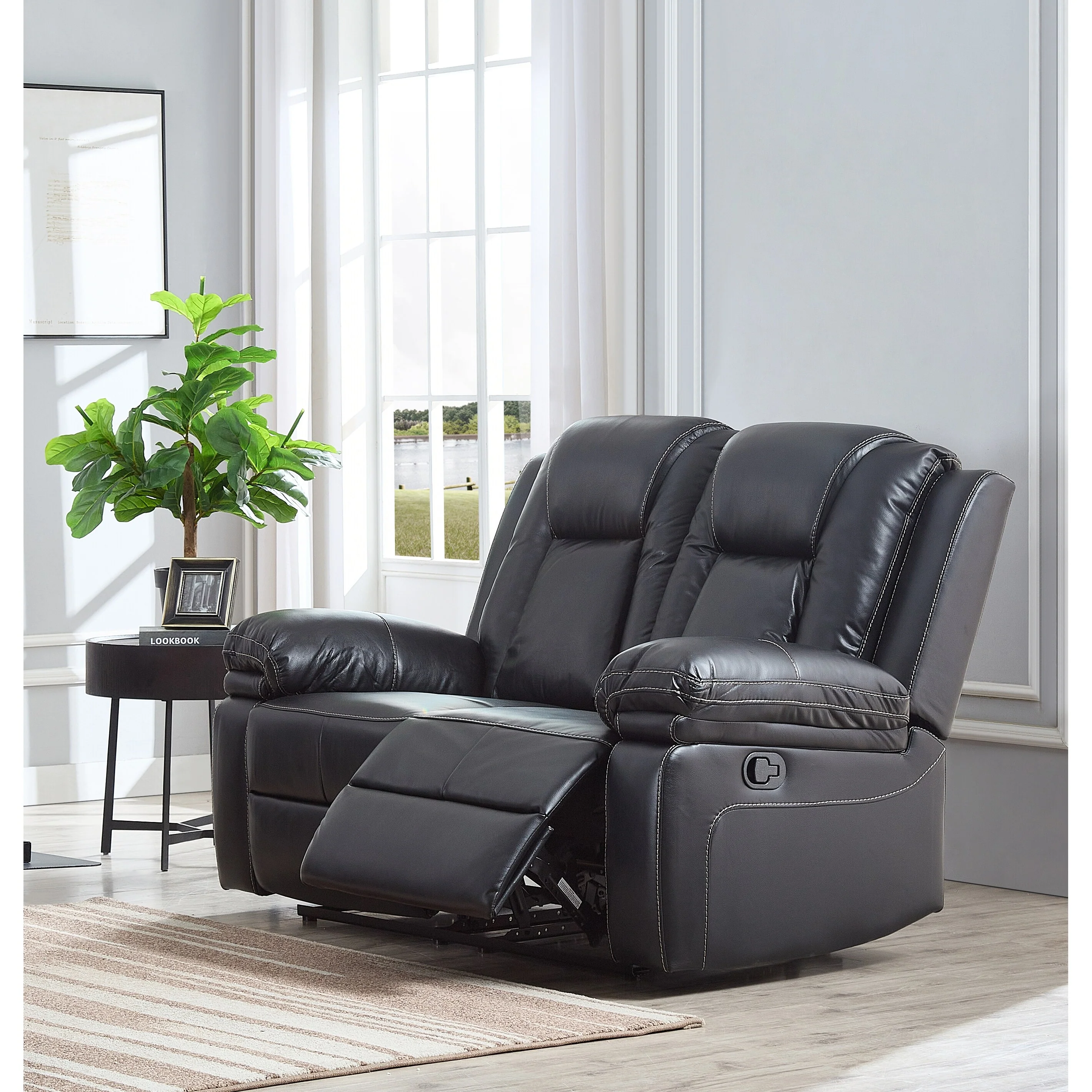 3-PC Bonded Leather Reclining Sofa Loveseat and Chair Living Room Set