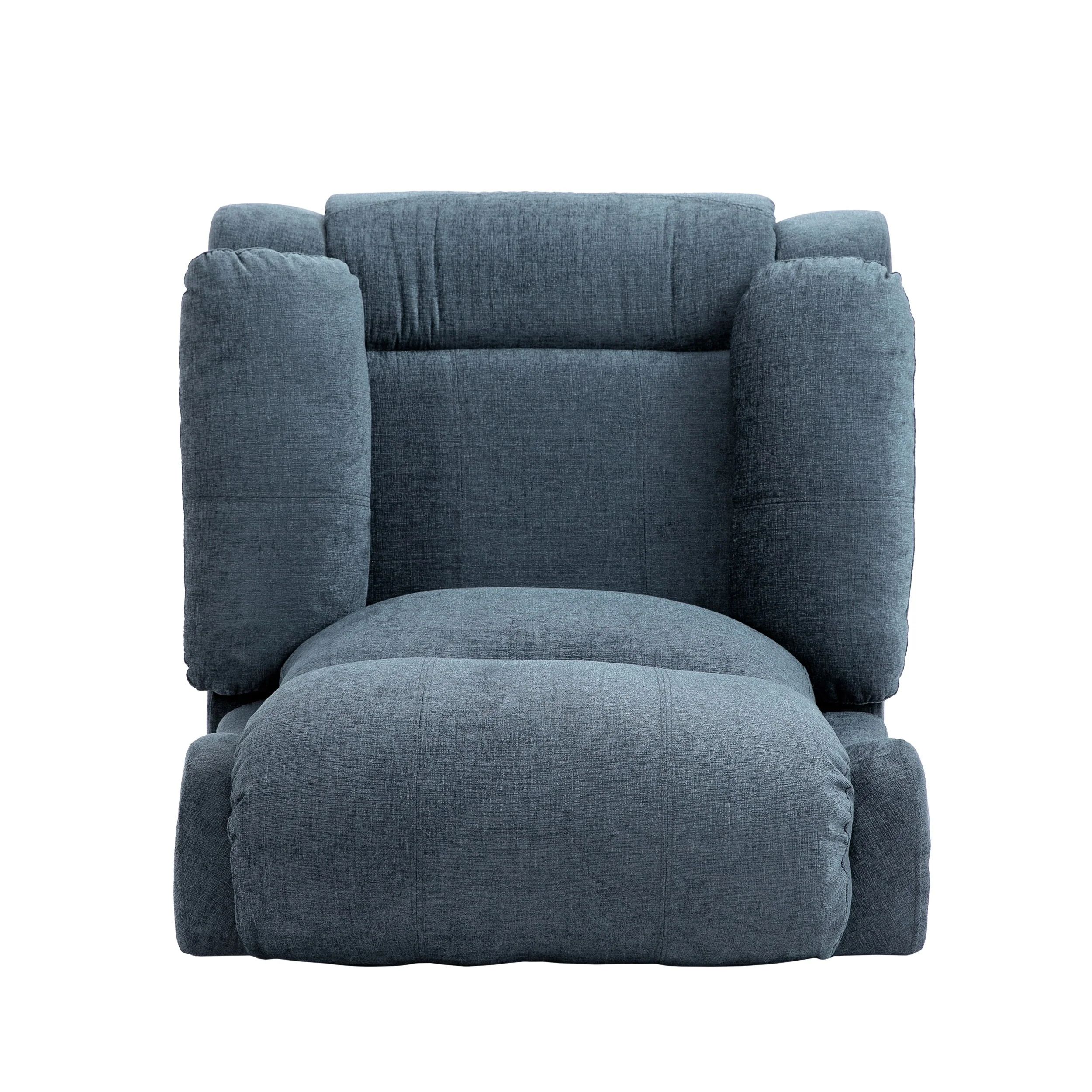 Grey Tufted Massage Recliner Chair with Pillow, Heating, Remote Control, and Manual Recline - 5 Massage Modes, Side Pocket
