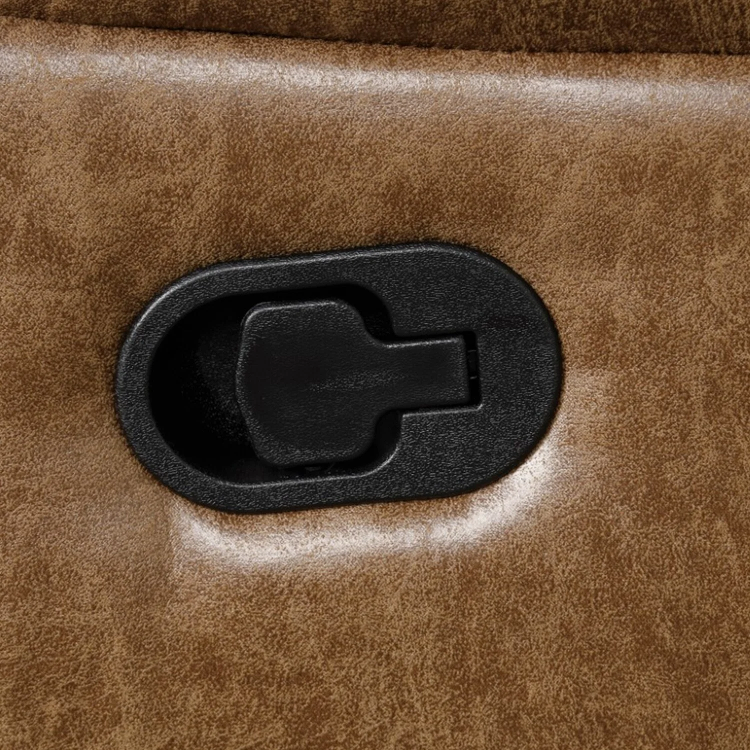 Leatherette Upholstered Manual Recliner with Pillow Top Arms in Brown