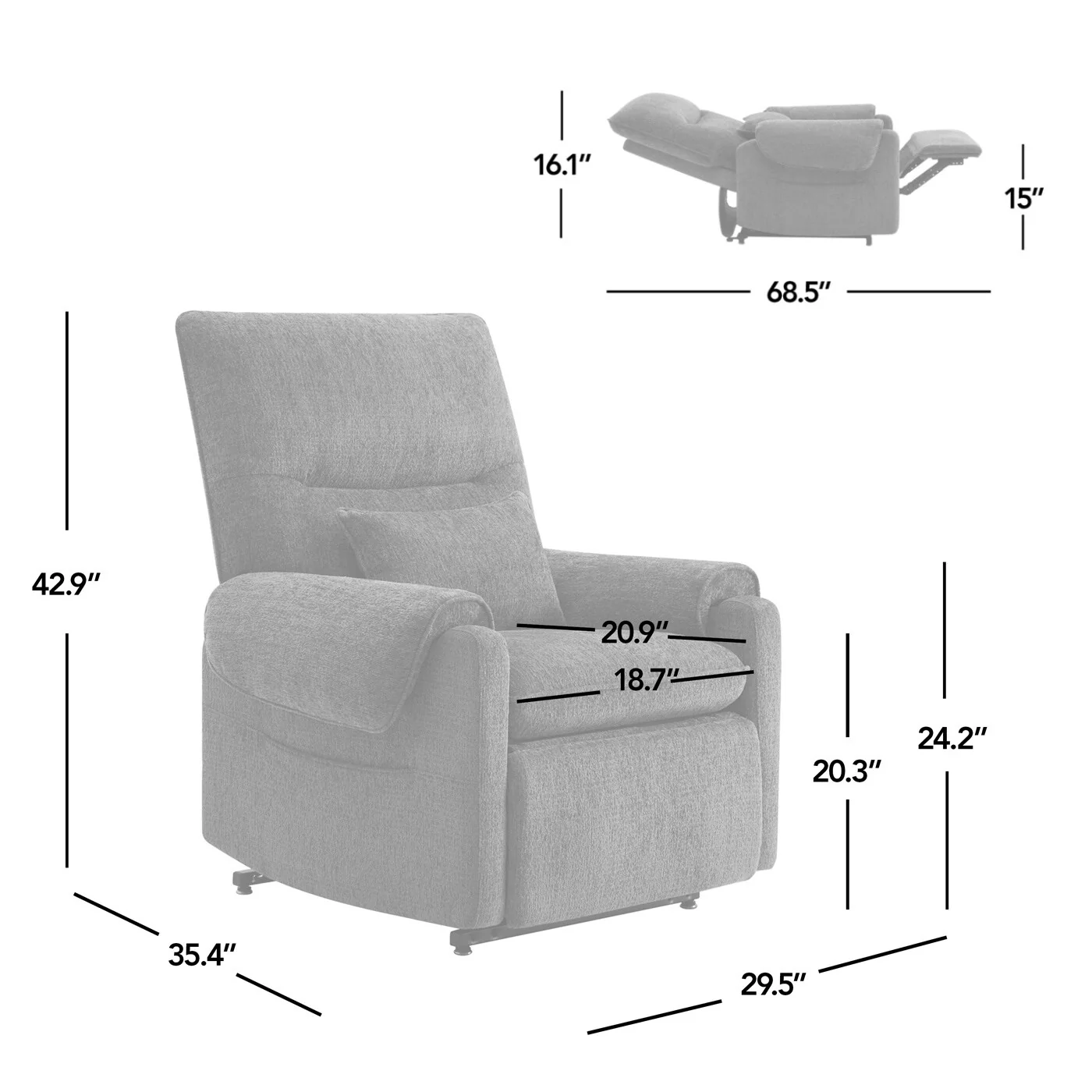 Glenn 30 Power Lift Assist Recliner Arm Chair