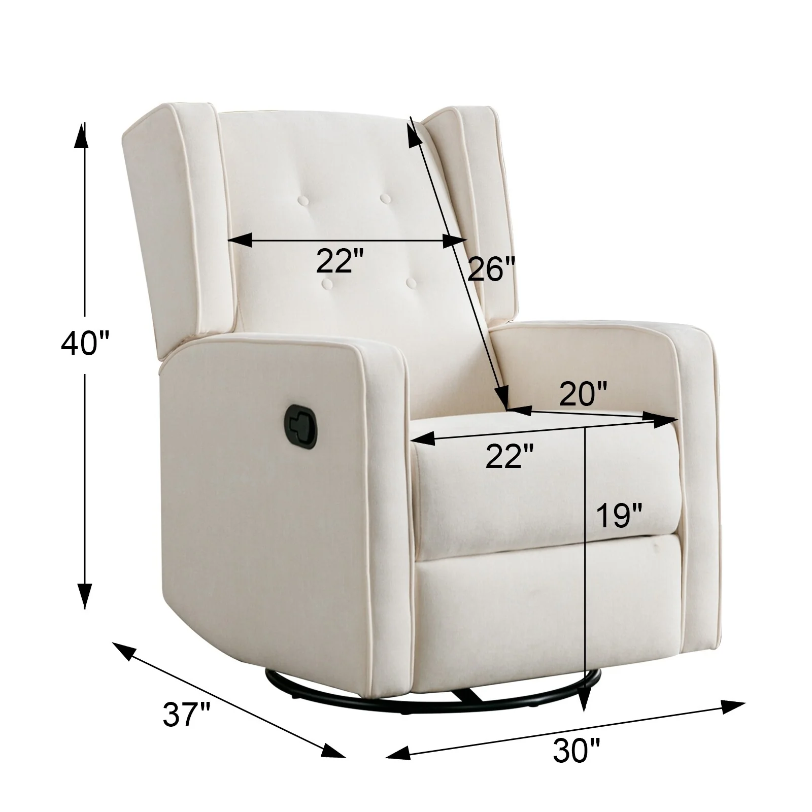 Racing Swivel Rocker Recliner Chair Single Seat Set of two