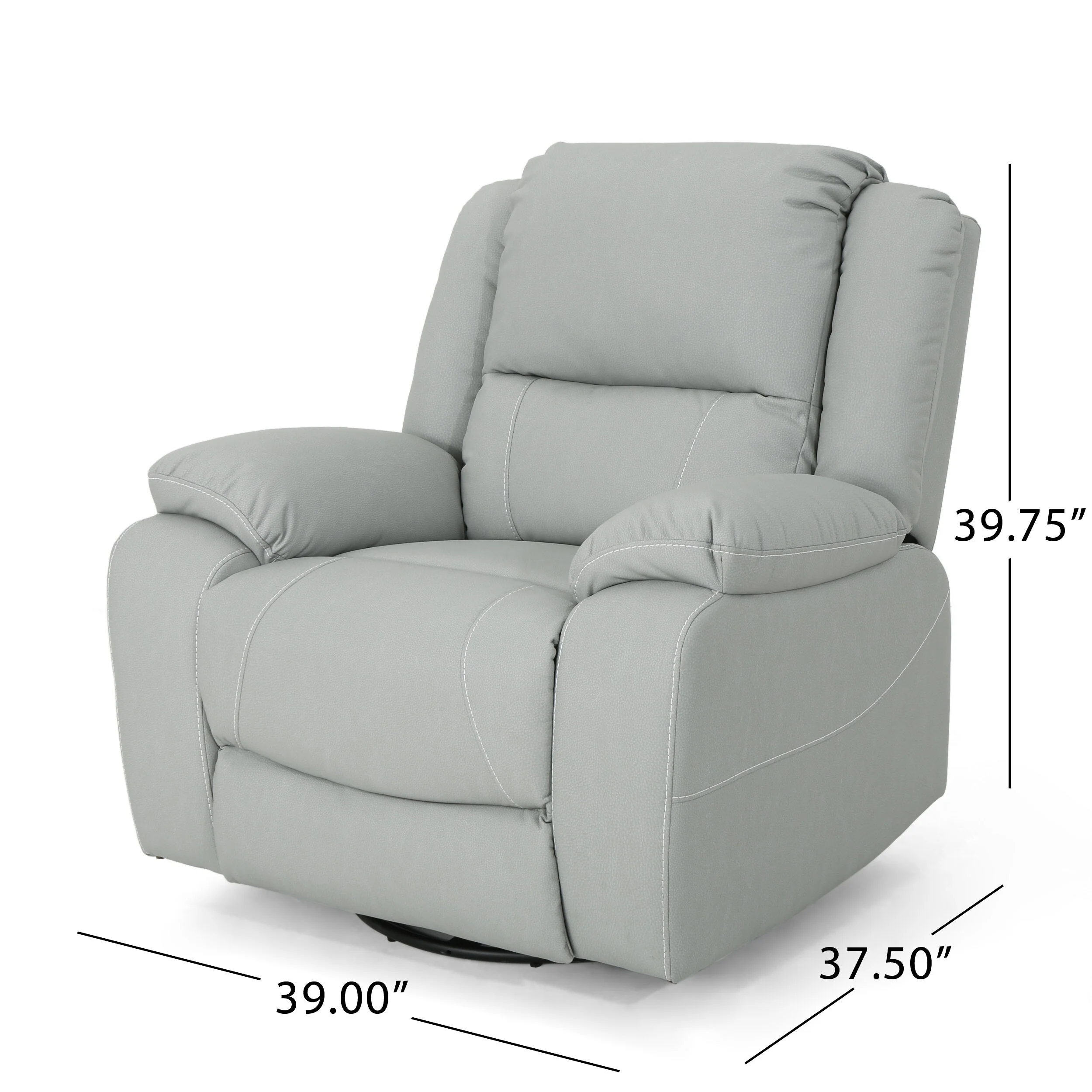 39 Wide Faux Leather Manual Swivel Standard Recliner