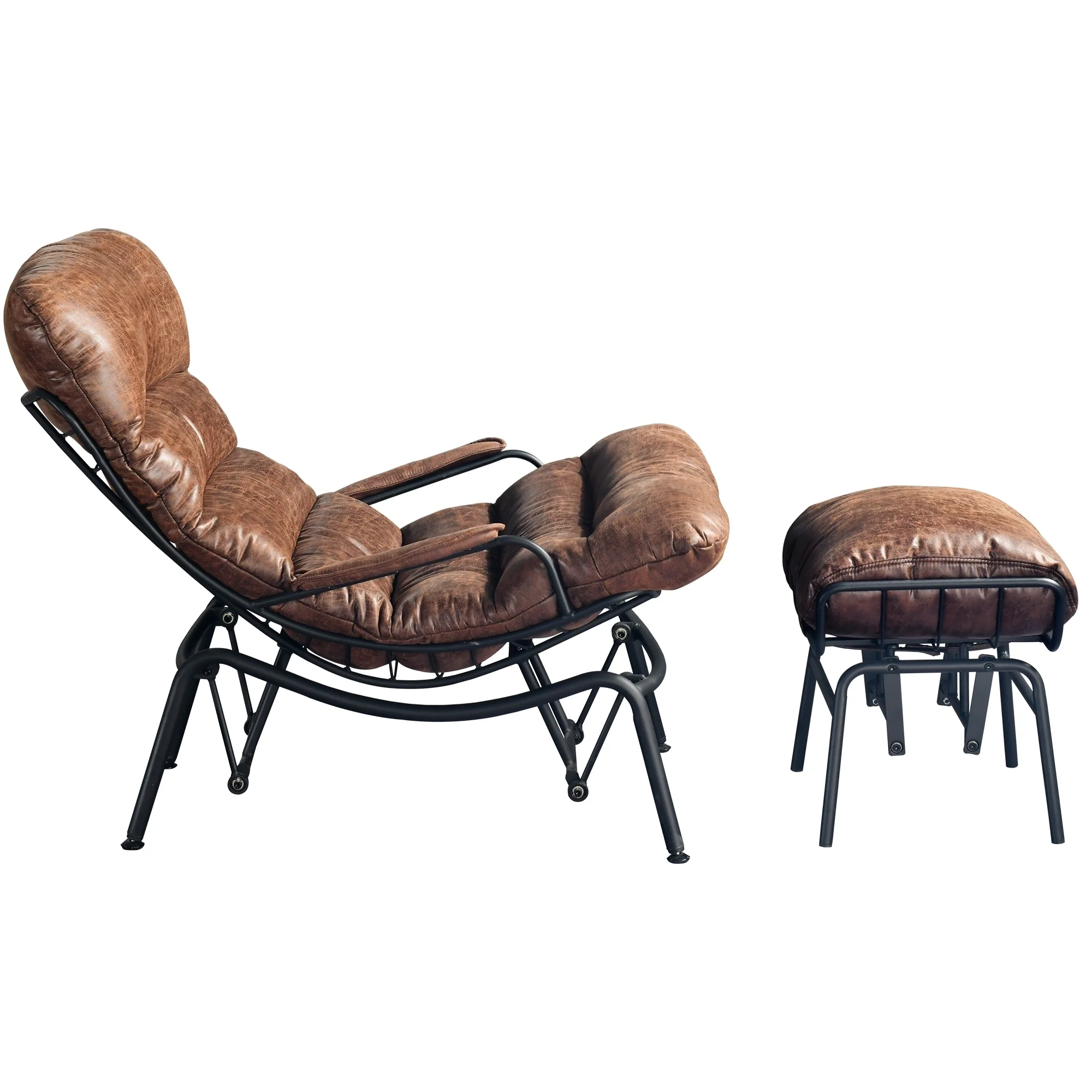 OVIOS Living Room Accent Chair Rocking Recliner Chair with Ottoman