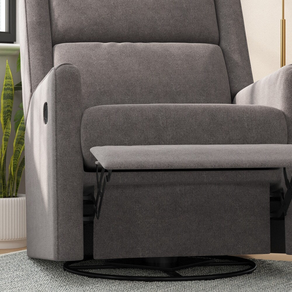 Classic Upholstered Manual Recline Rocking Swivel Glider Chair