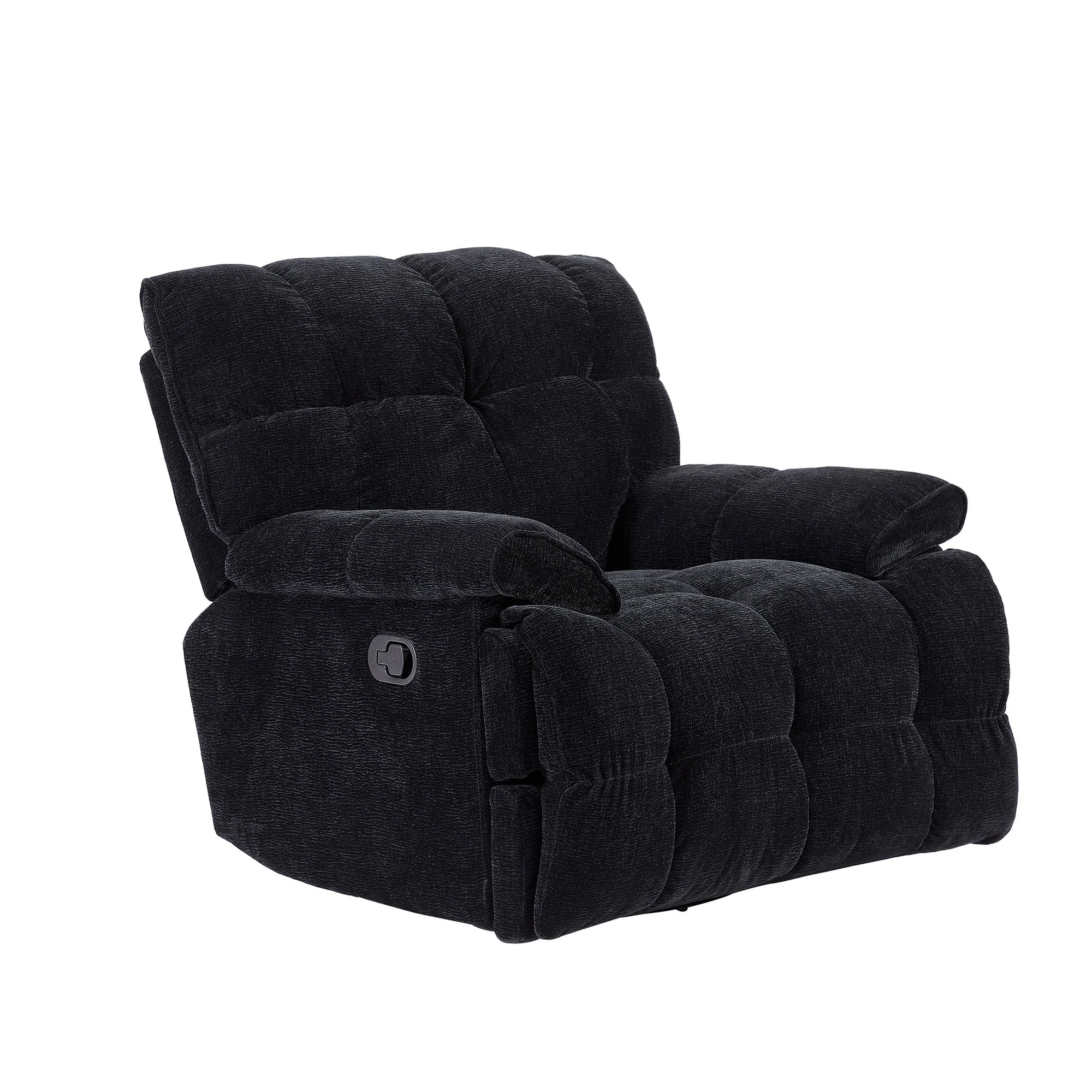 Ergonomic Glider 360 Degree Swivel Recliner Chair with Overstuffed Manual Rocking Recliner and Footrest