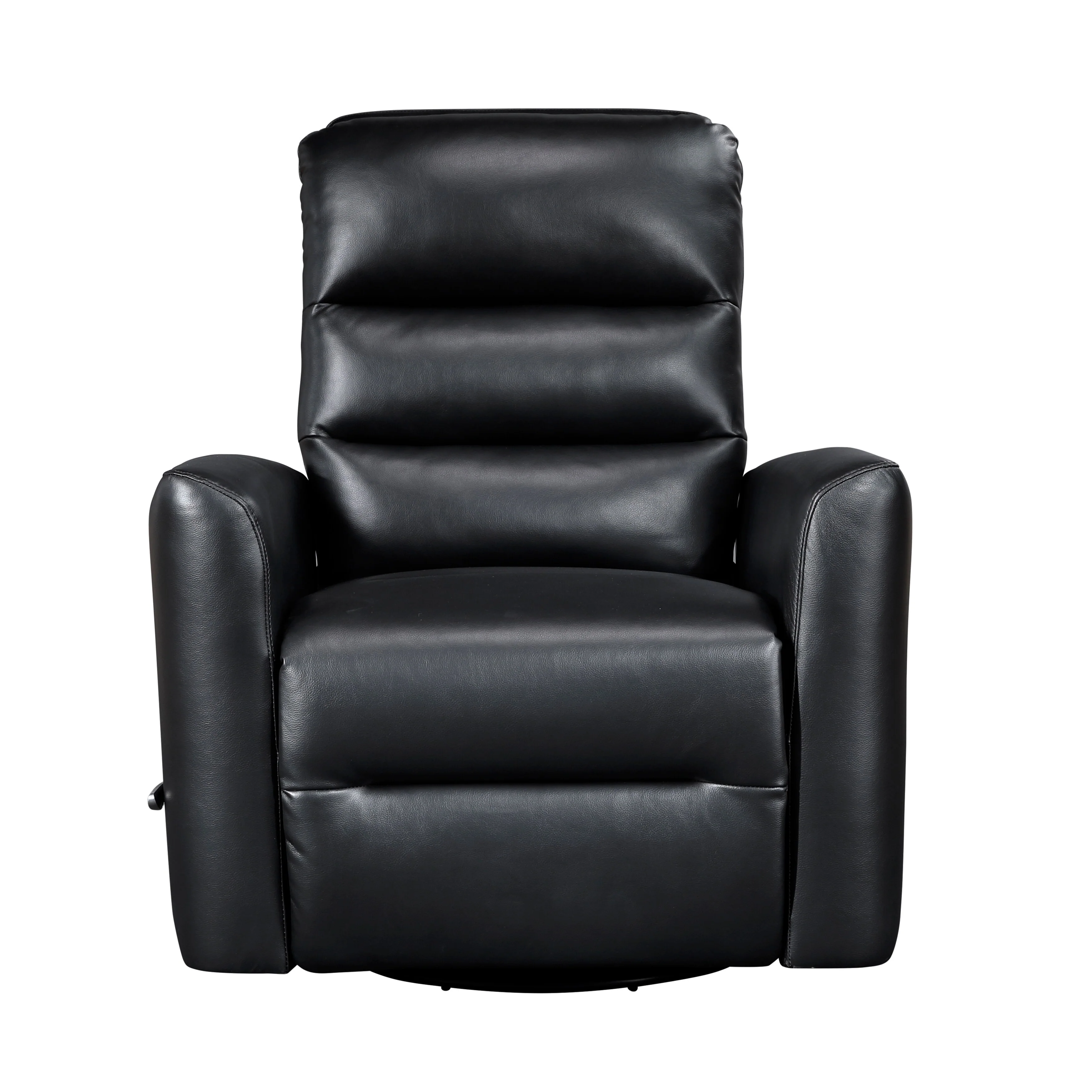 Glider Reclining Chair Swivel Motion Breathable Faux Leather Upholstery Luxury Living Room Furniture, Movie Chair