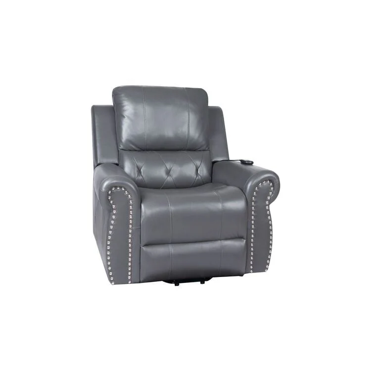 Air Leather Premium Studded Power Lift Recliner Chair with Footrest Reclining Chair with Remote Control