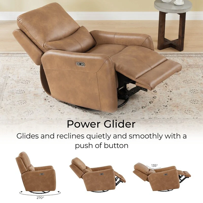 Adalyn Power Swivel Glider Recliner with Lumbar Pillow