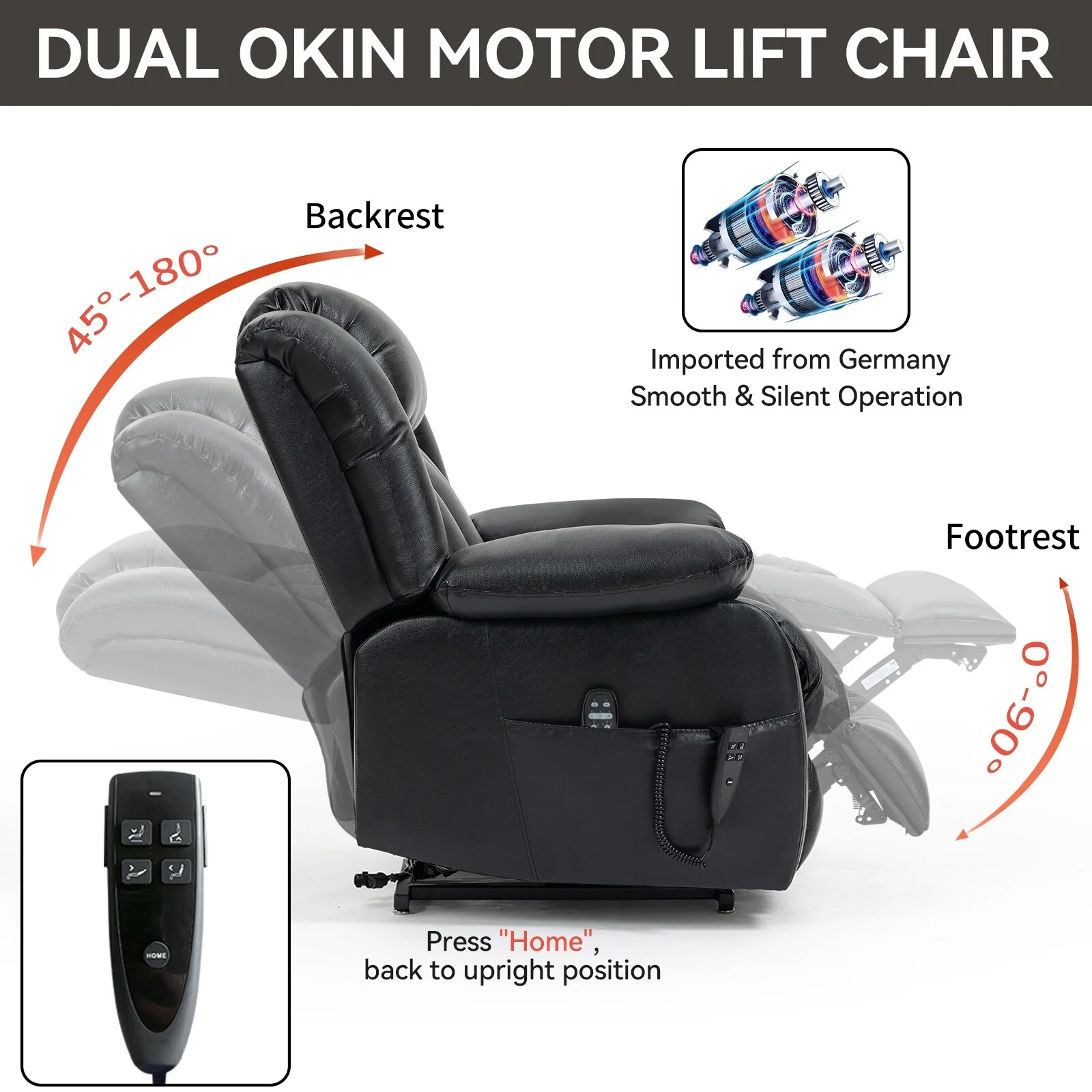 Power Lift Recliner Chair with 8-Point Vibration Massage