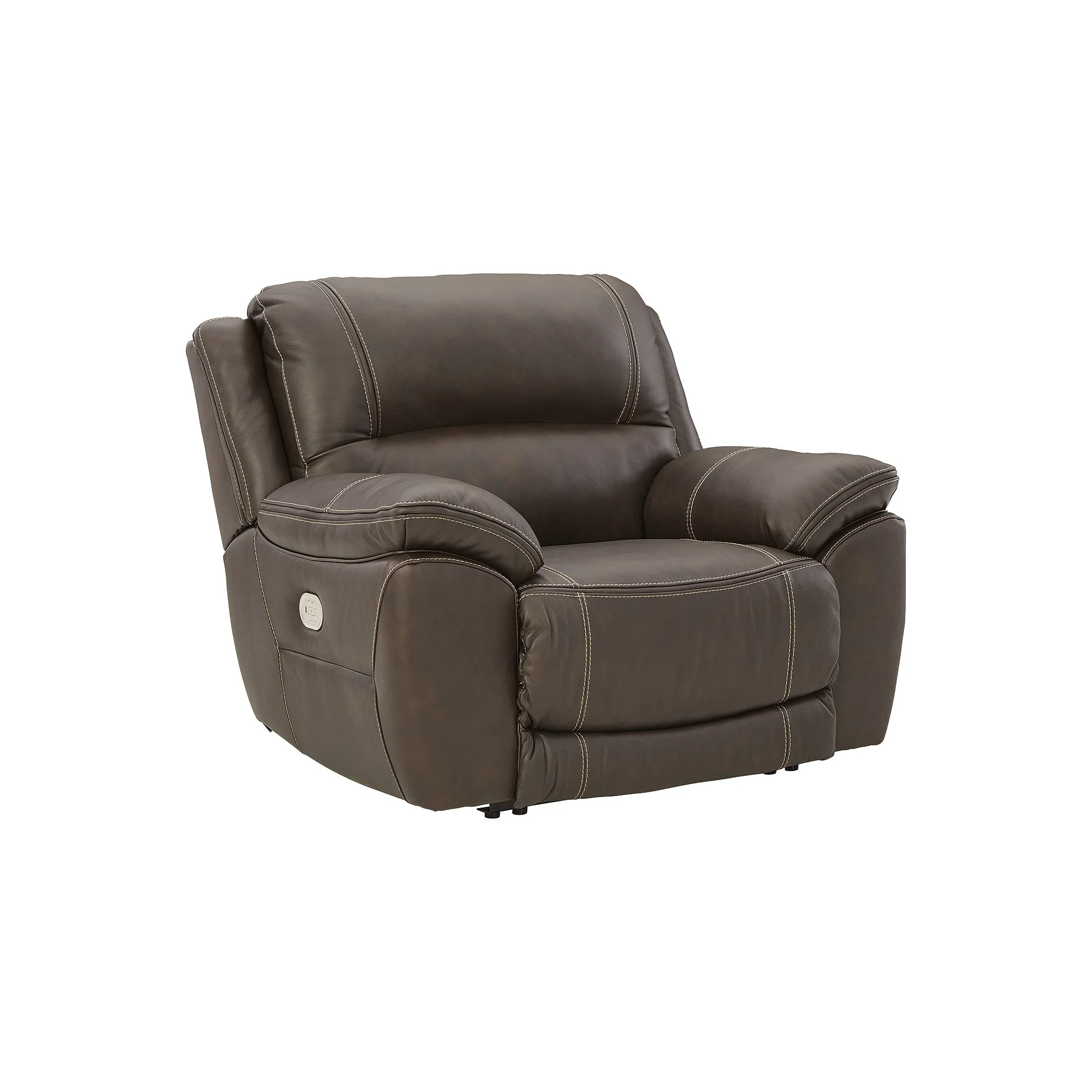 Signature Design by Ashley Dunleith Brown Leather Power Zero Wall Recliner