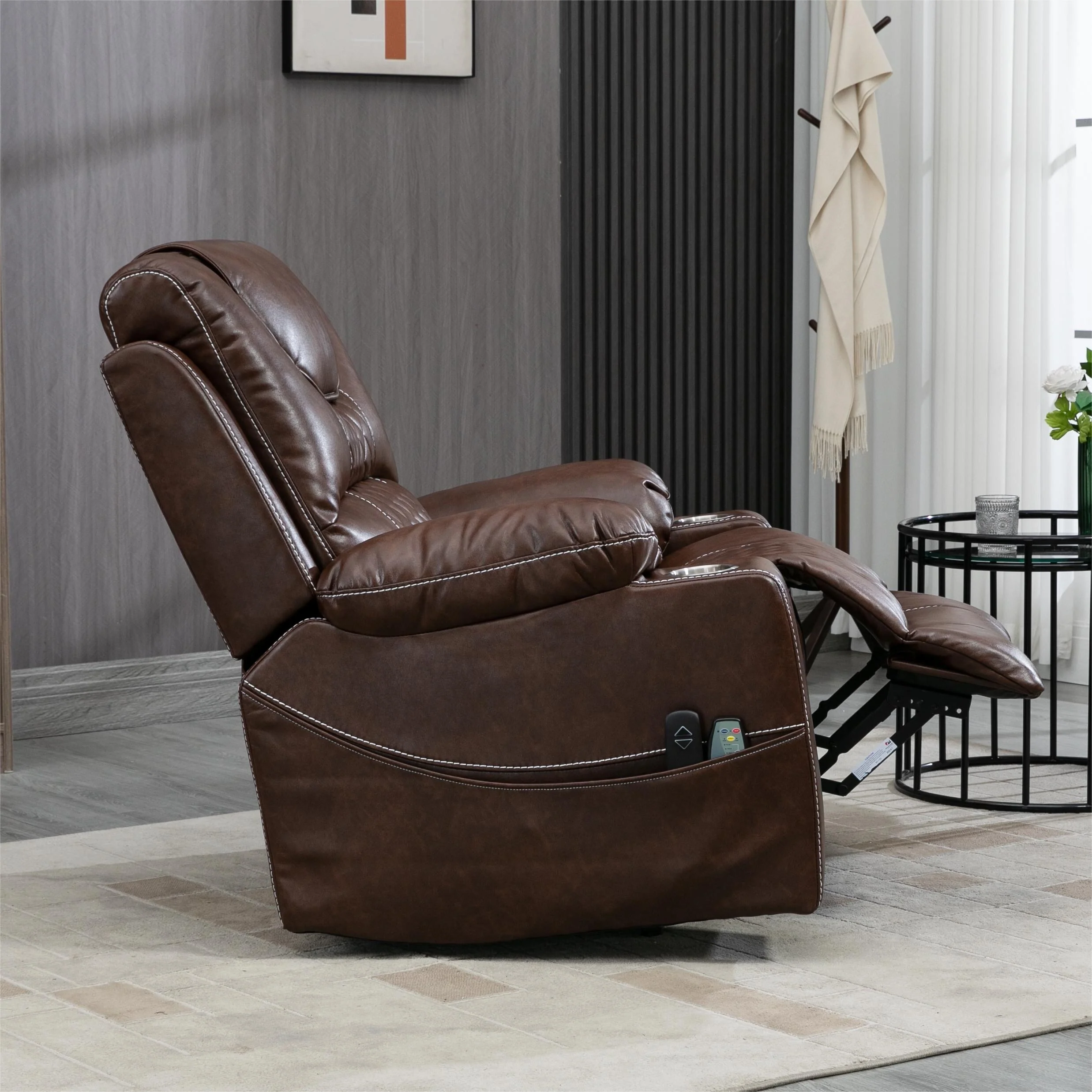 Power Lift Recliner Leather with Massage and Heating